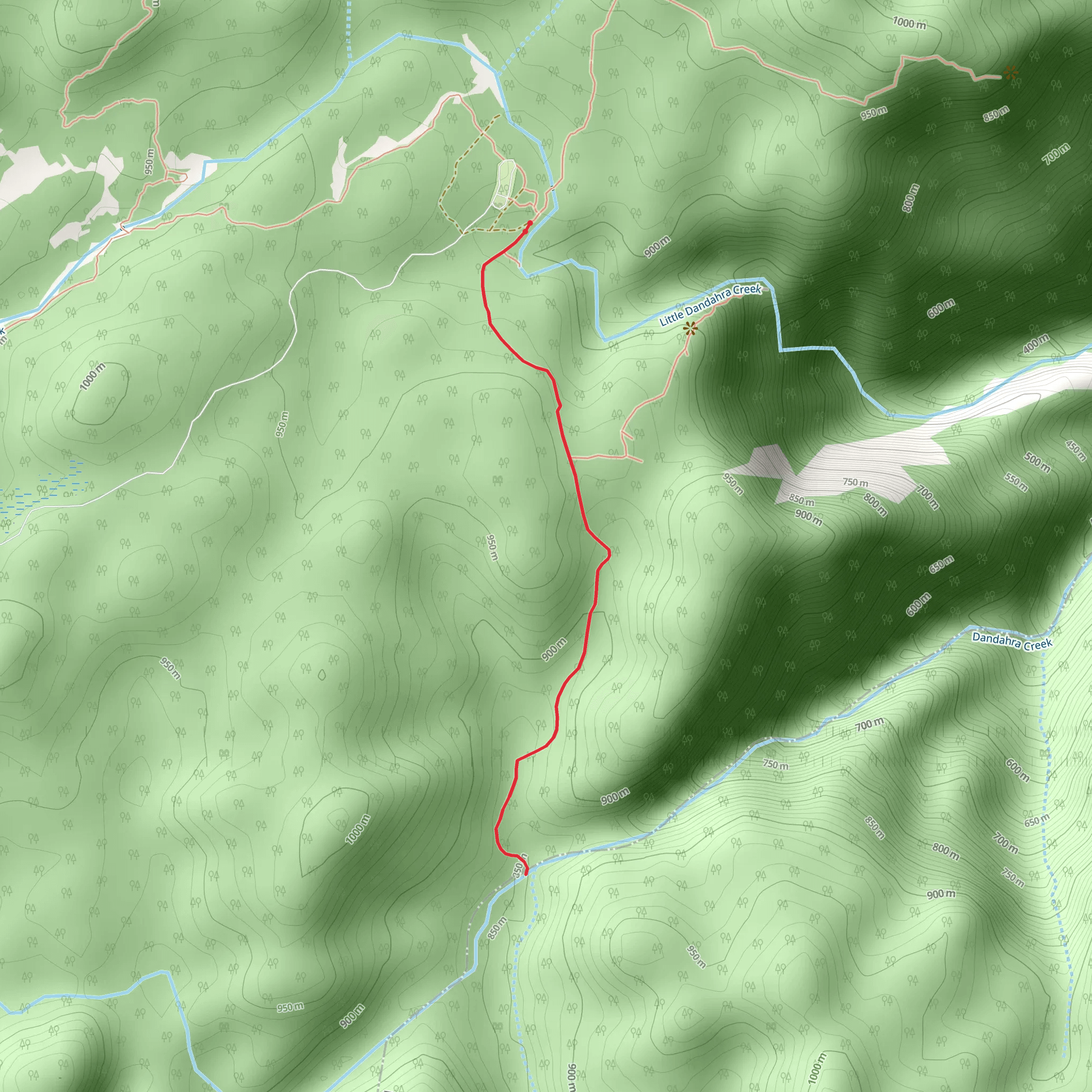 Murrumbooee Cascades Track mobile static map