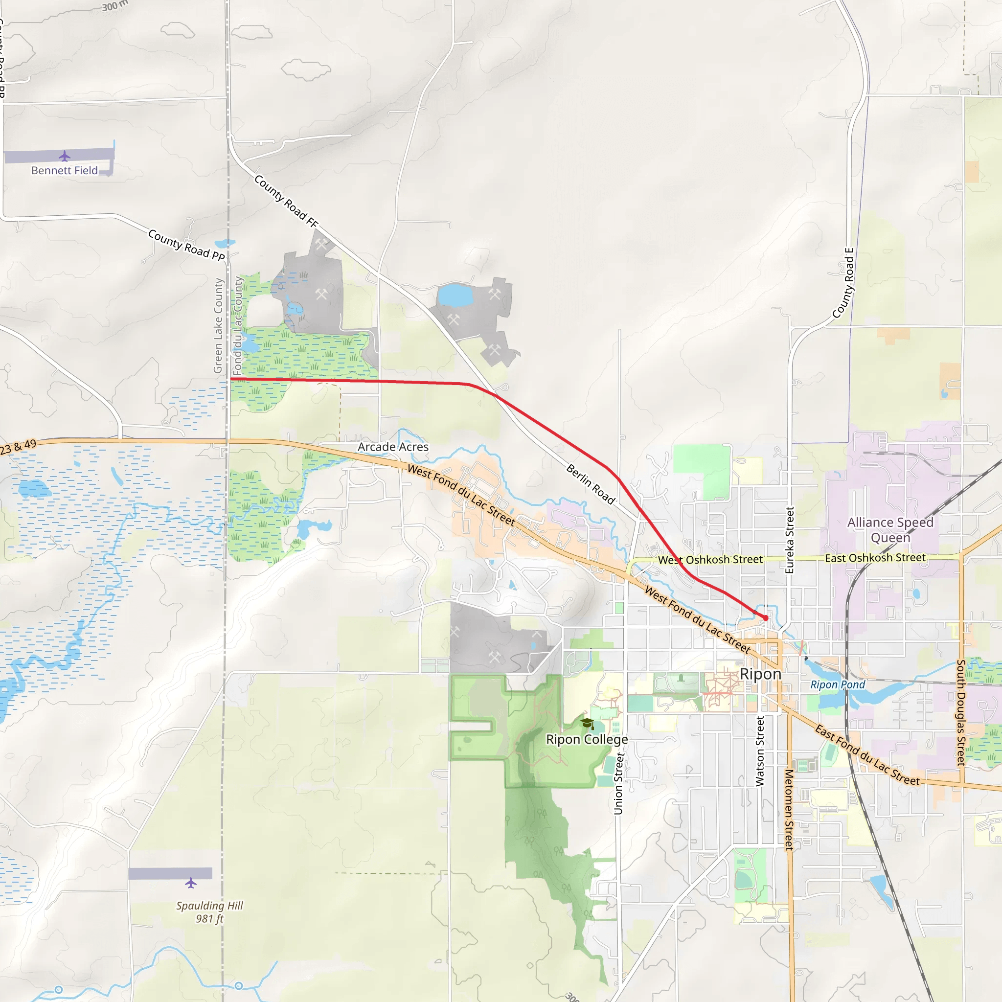 Northwestern Trail mobile static map