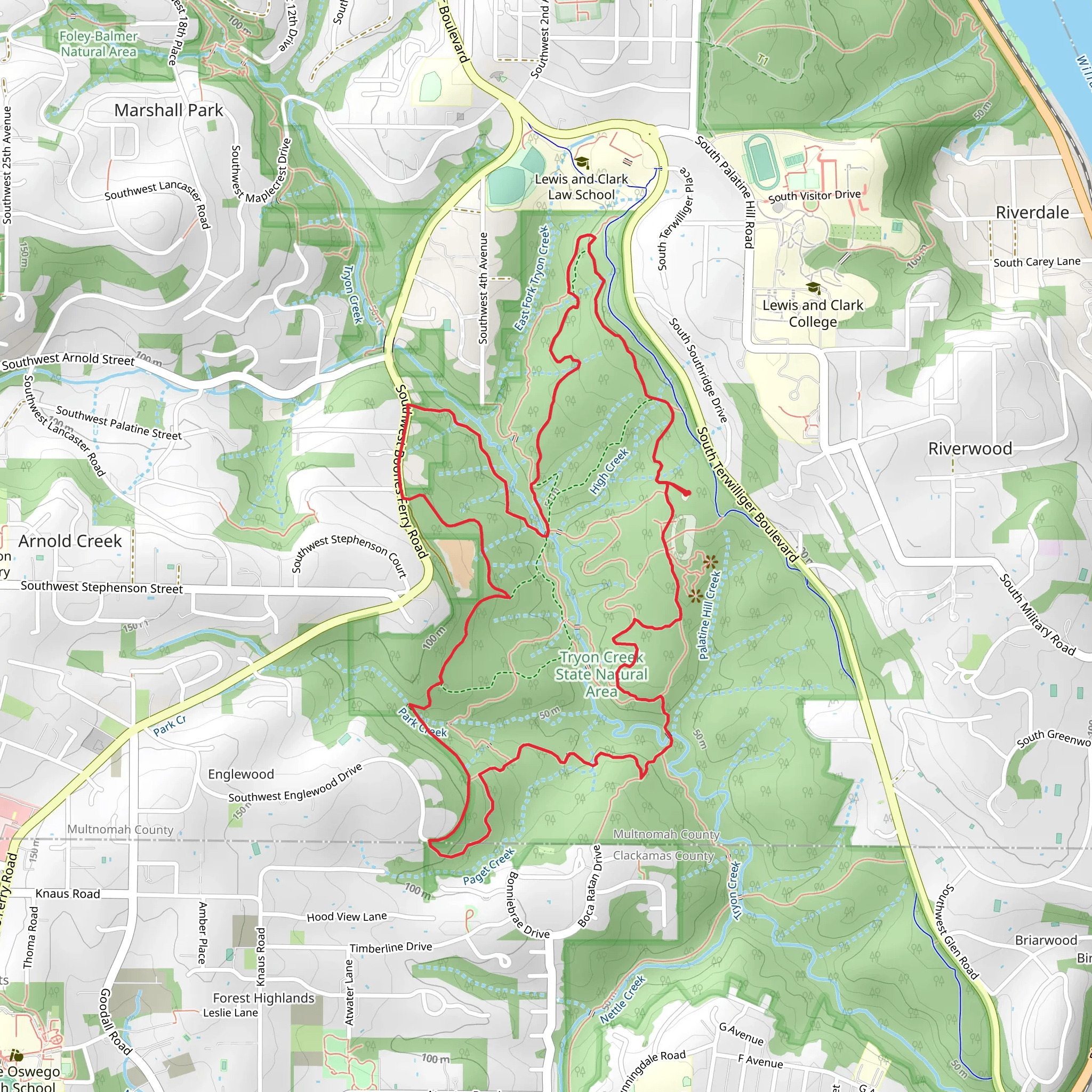 North Horse, Boones Ferry Horse and Big Fir Loop Trail mobile static map
