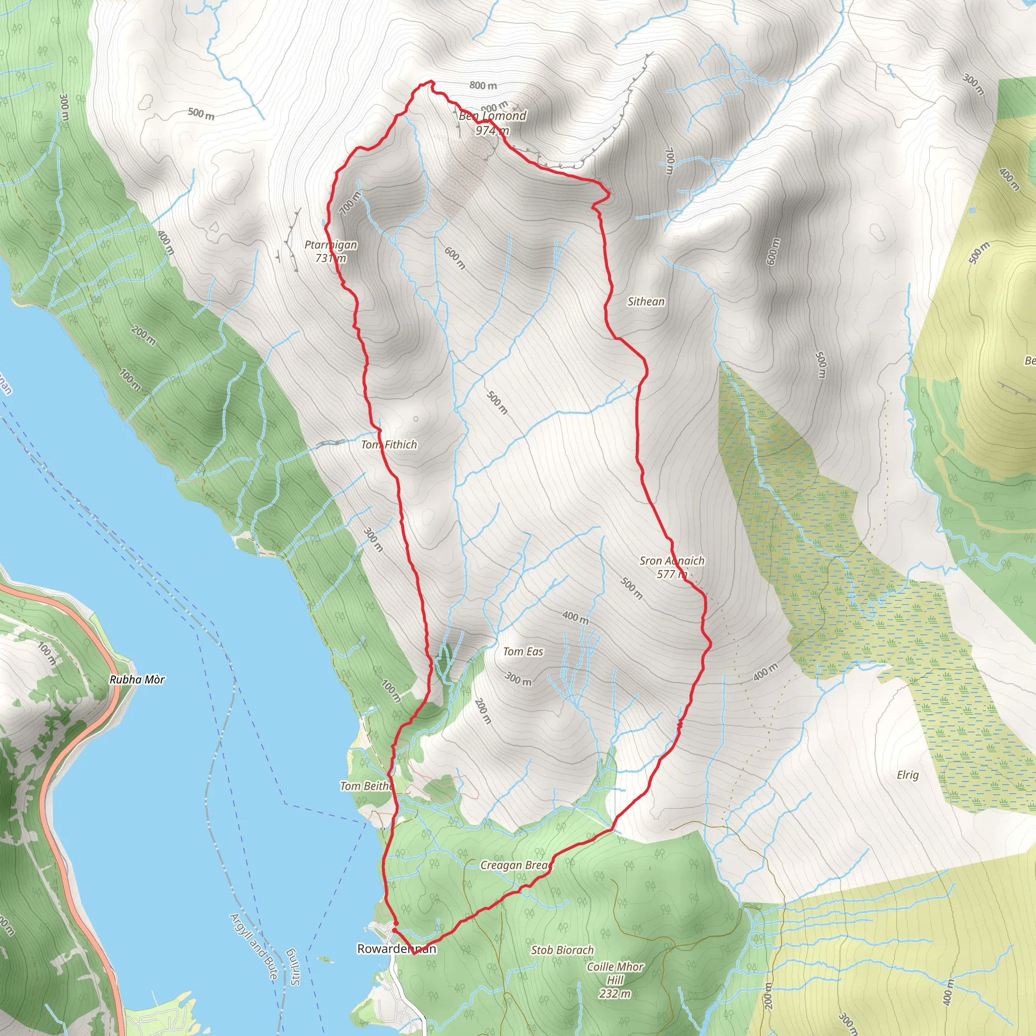 Loch Lomond loop mobile static map