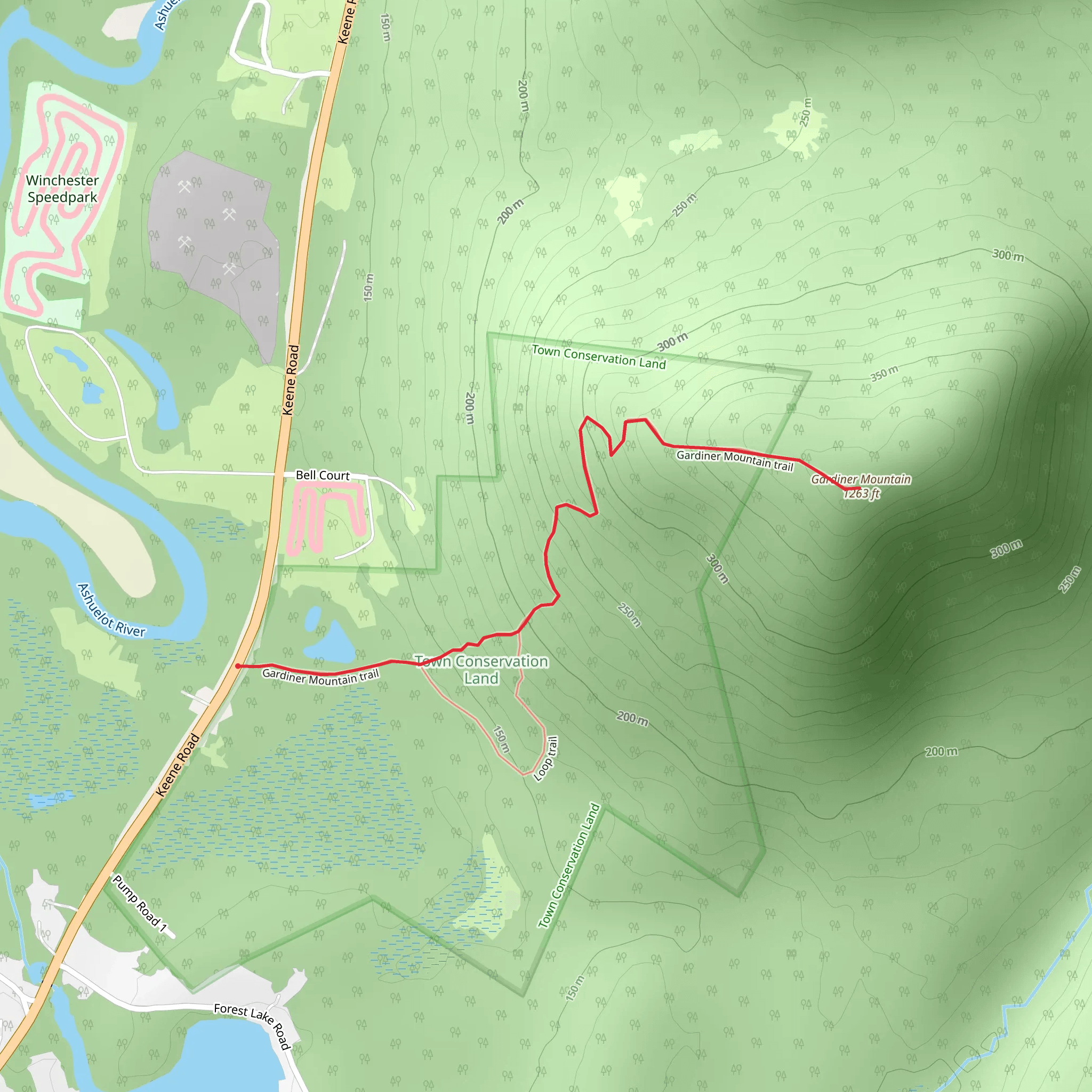 Gardiner Mountain Trail mobile static map