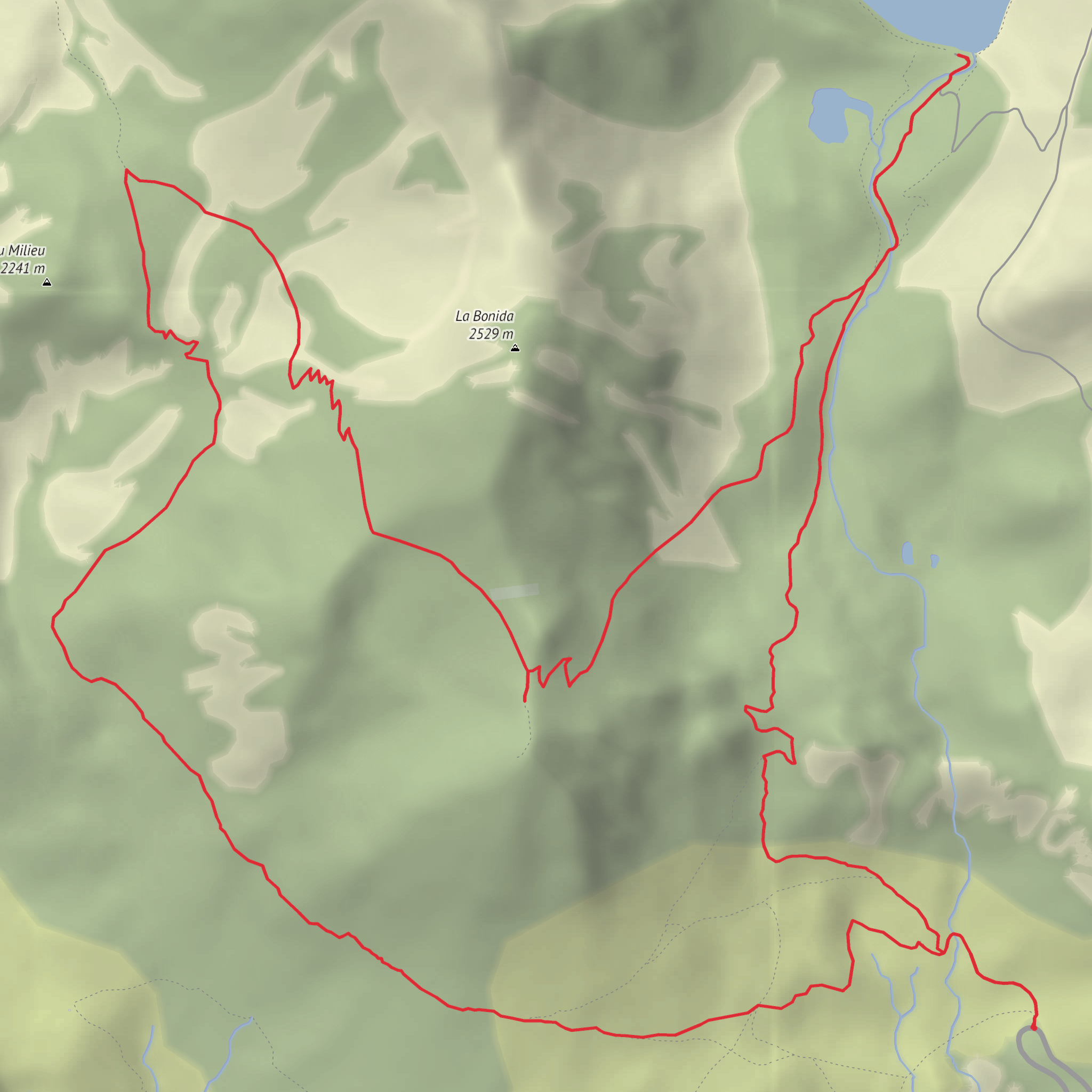 Lac Oncet - Col de Bonida Circle mobile static map