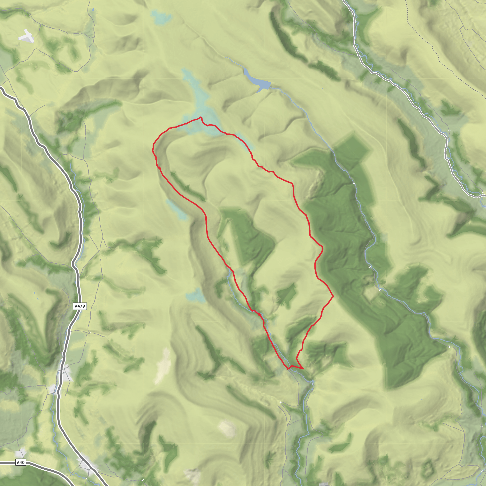 Waun Fach Circular to from Llanbedr mobile static map