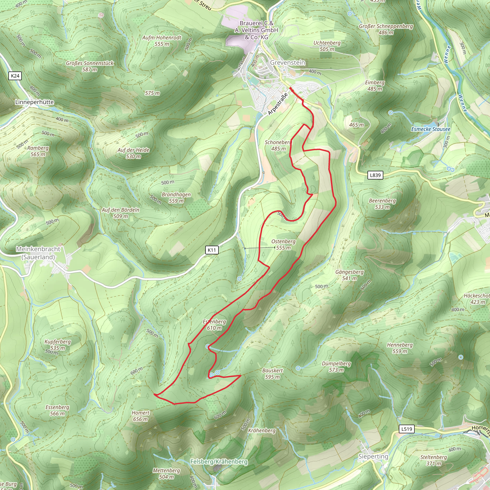 Grevenstein Rundweg mobile static map