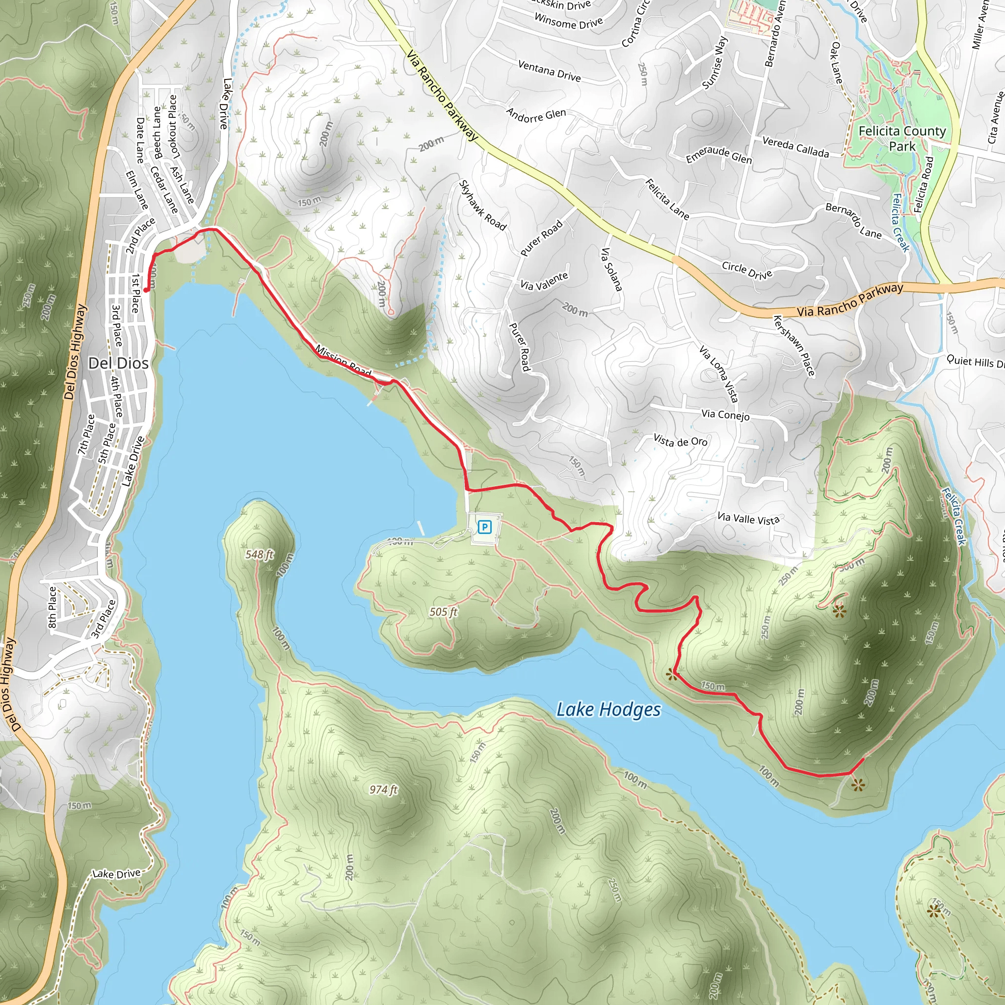 Coast to Crest and Bernardo Mountain Lake View Trail mobile static map