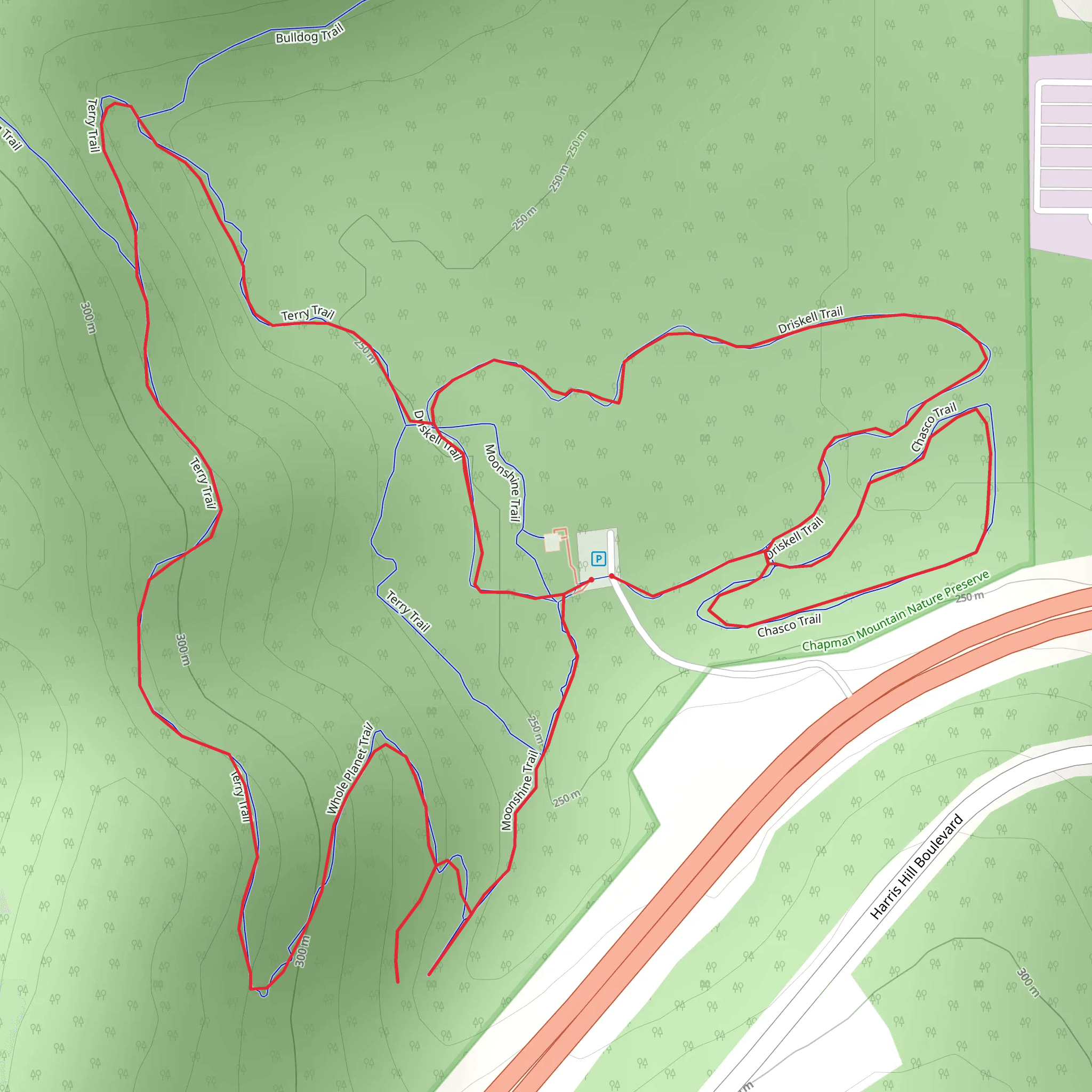 Driskell, Chasco and Terry Loop Trail mobile static map
