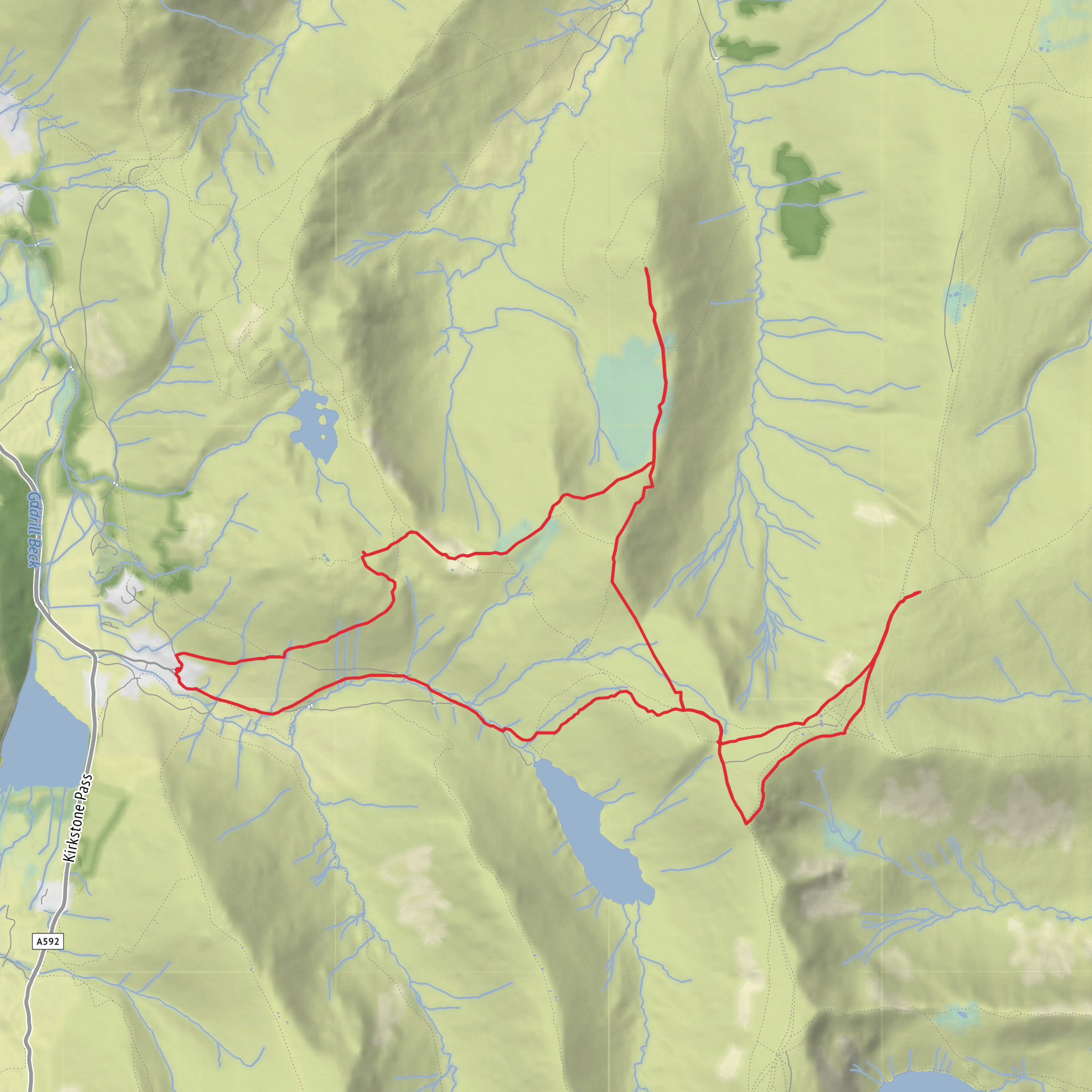 Rampsgill Head, High Raise and The Nab mobile static map