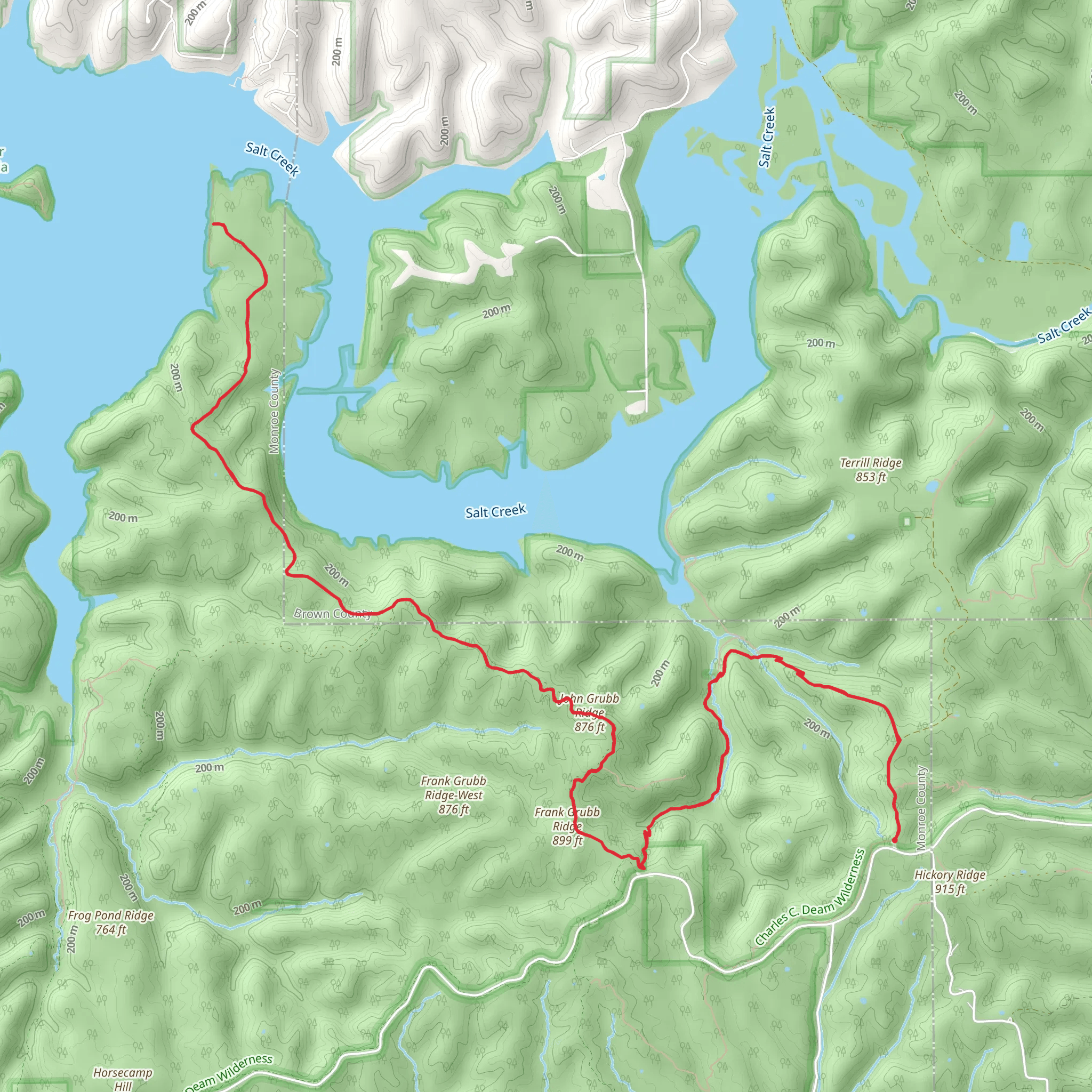 Grubb Ridge Trail and Peninsula Trail mobile static map