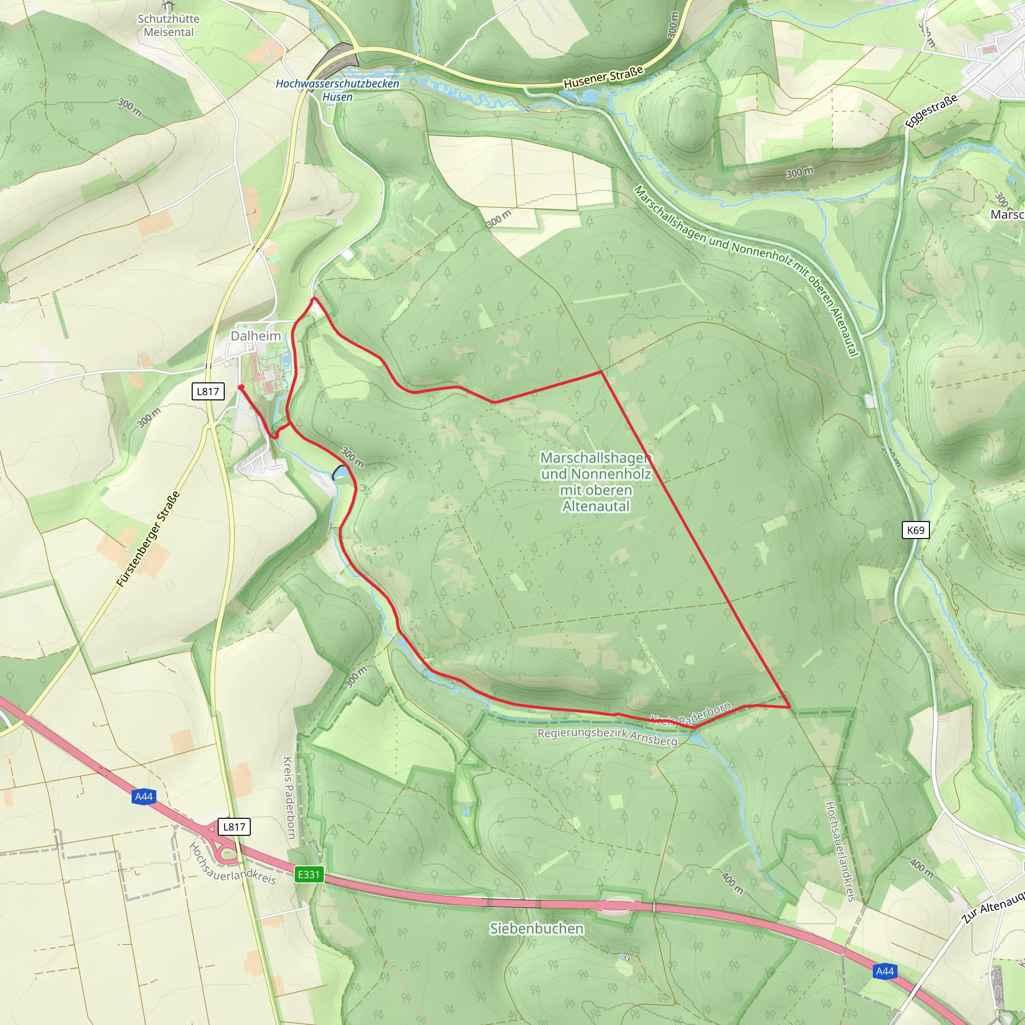 Dalheim Loop mobile static map