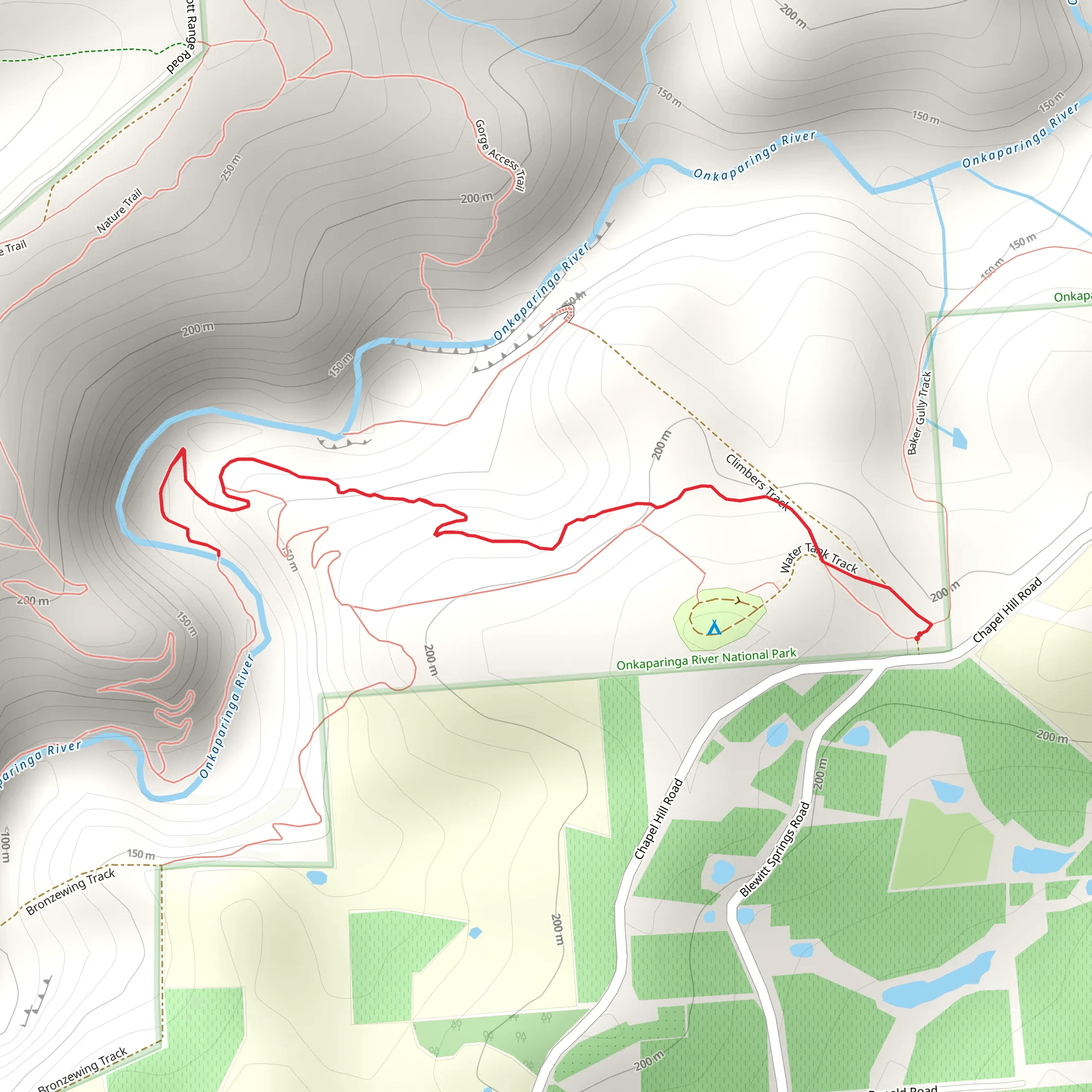 River Track - Onkaparinga Gorge mobile static map