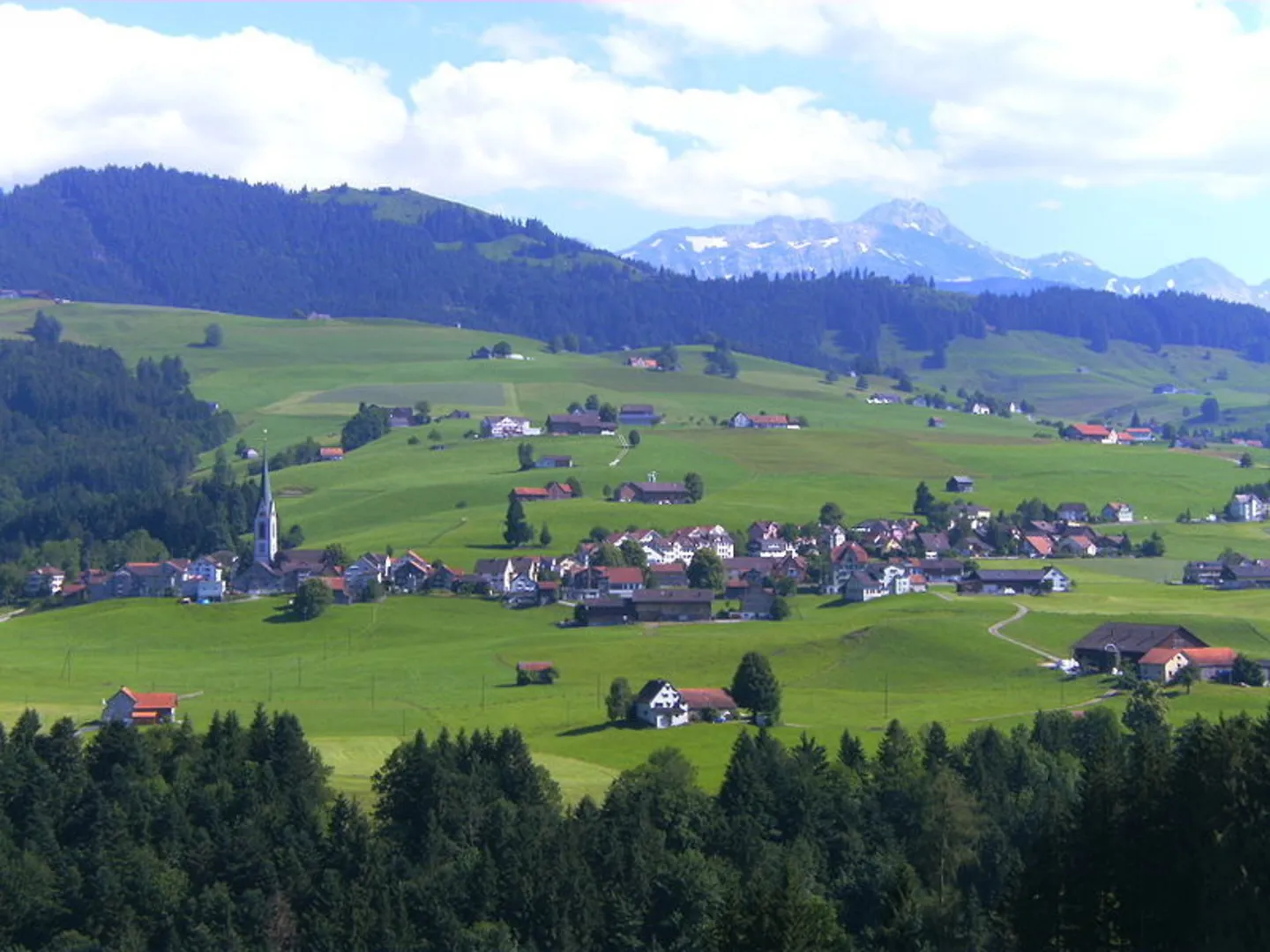 An image depicting the trail Stein - Hundwil - Buechberg - Hargarten and its surrounding area.