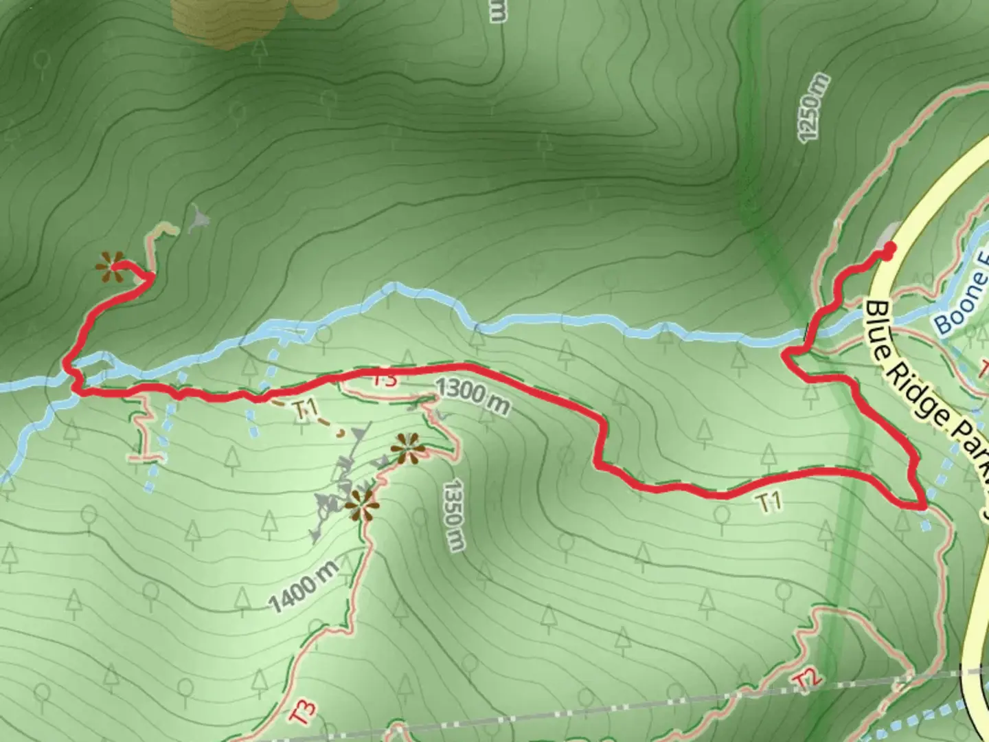 An image depicting the trail Storyteller Rock via Nuwati Trail and its surrounding area.