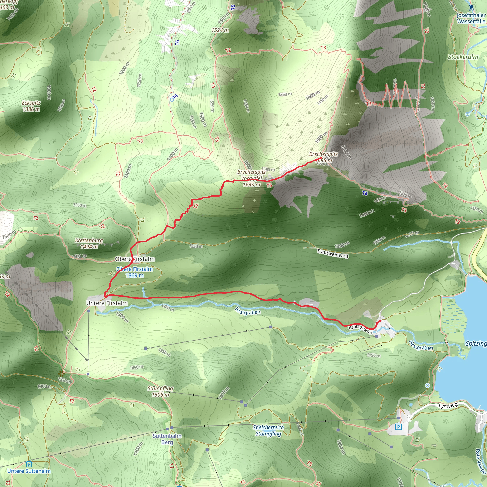 Brecherspitz via Wanderweg mobile static map