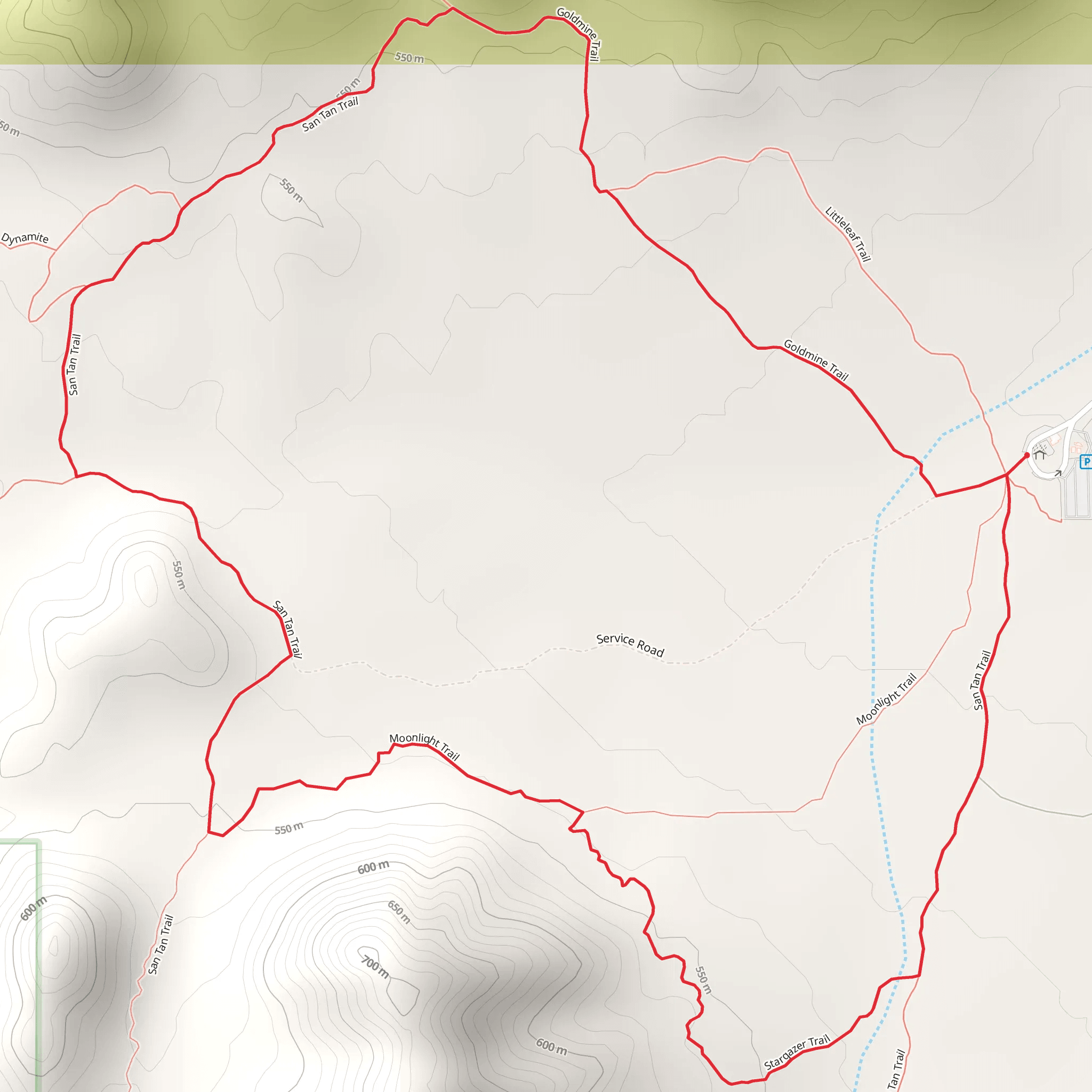 San Tan and Goldmine Loop Trail mobile static map