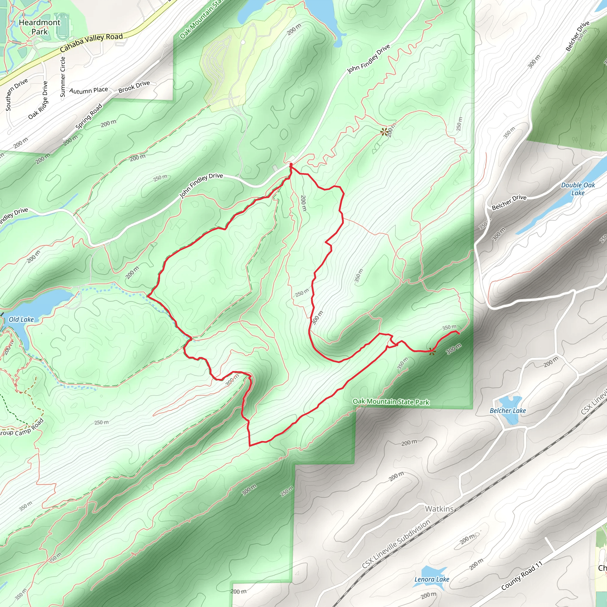 White Trail and King's Chair Overlook Loop mobile static map