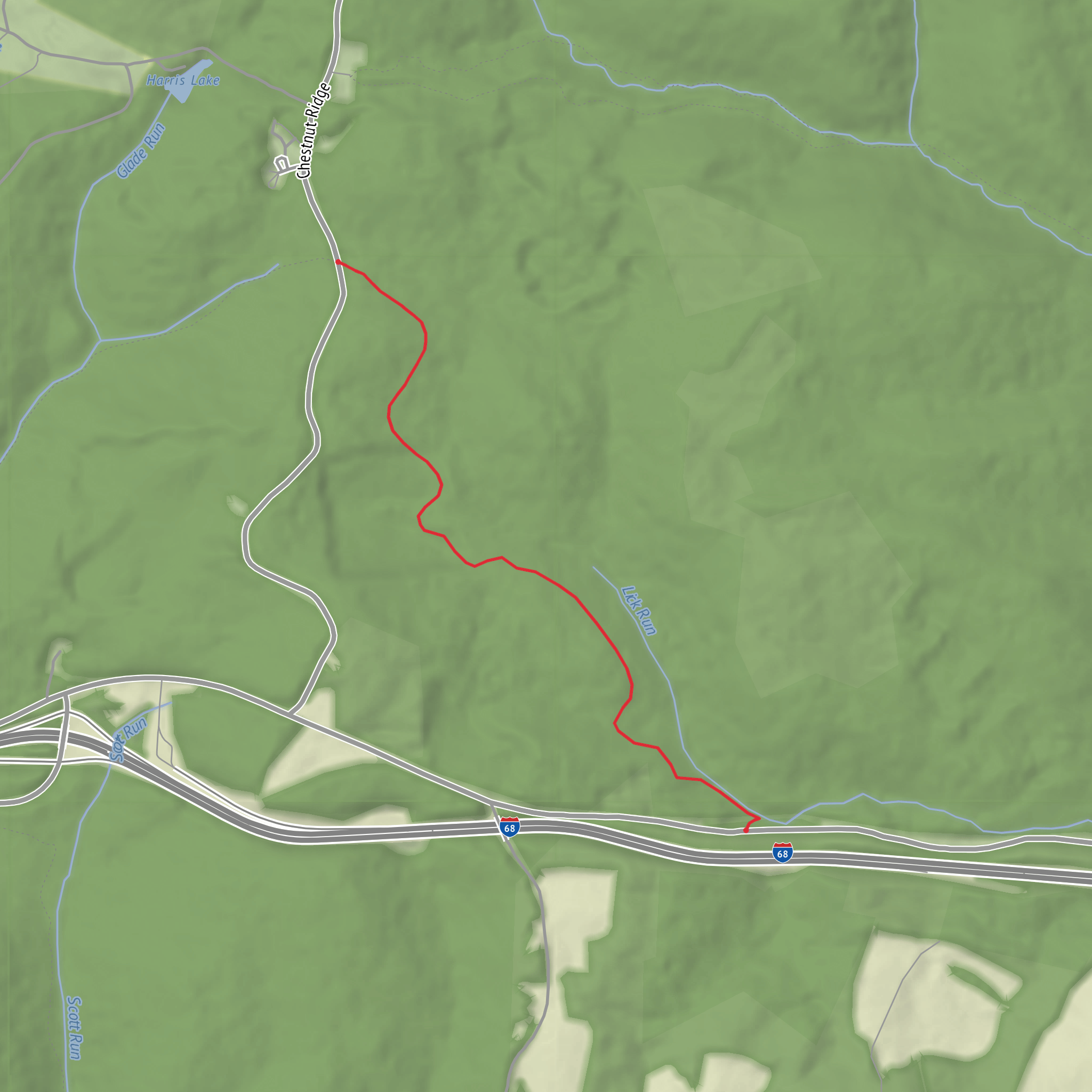 Lick Run Trail mobile static map