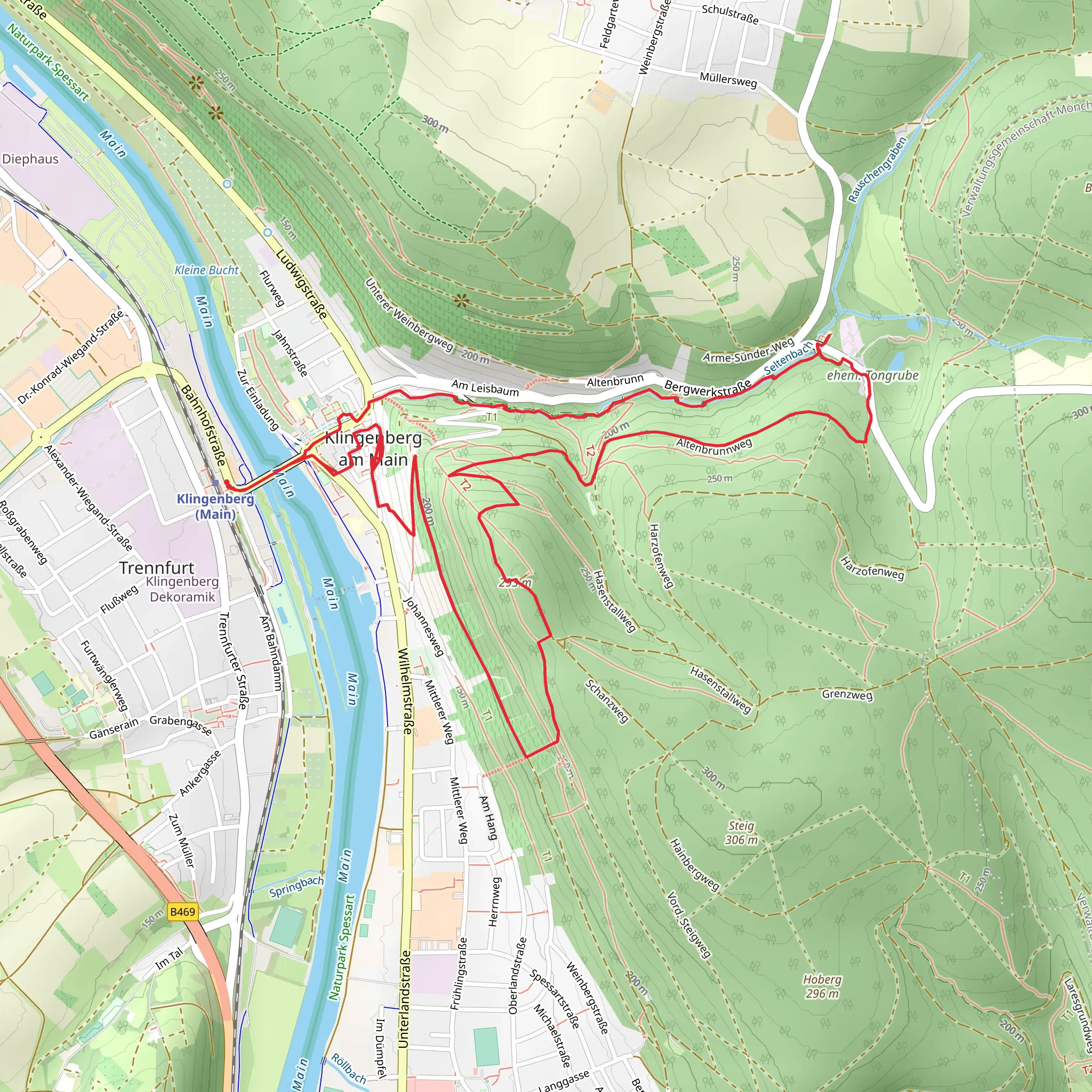 Altenbrunnweg and Mainweg Teil 9 mobile static map