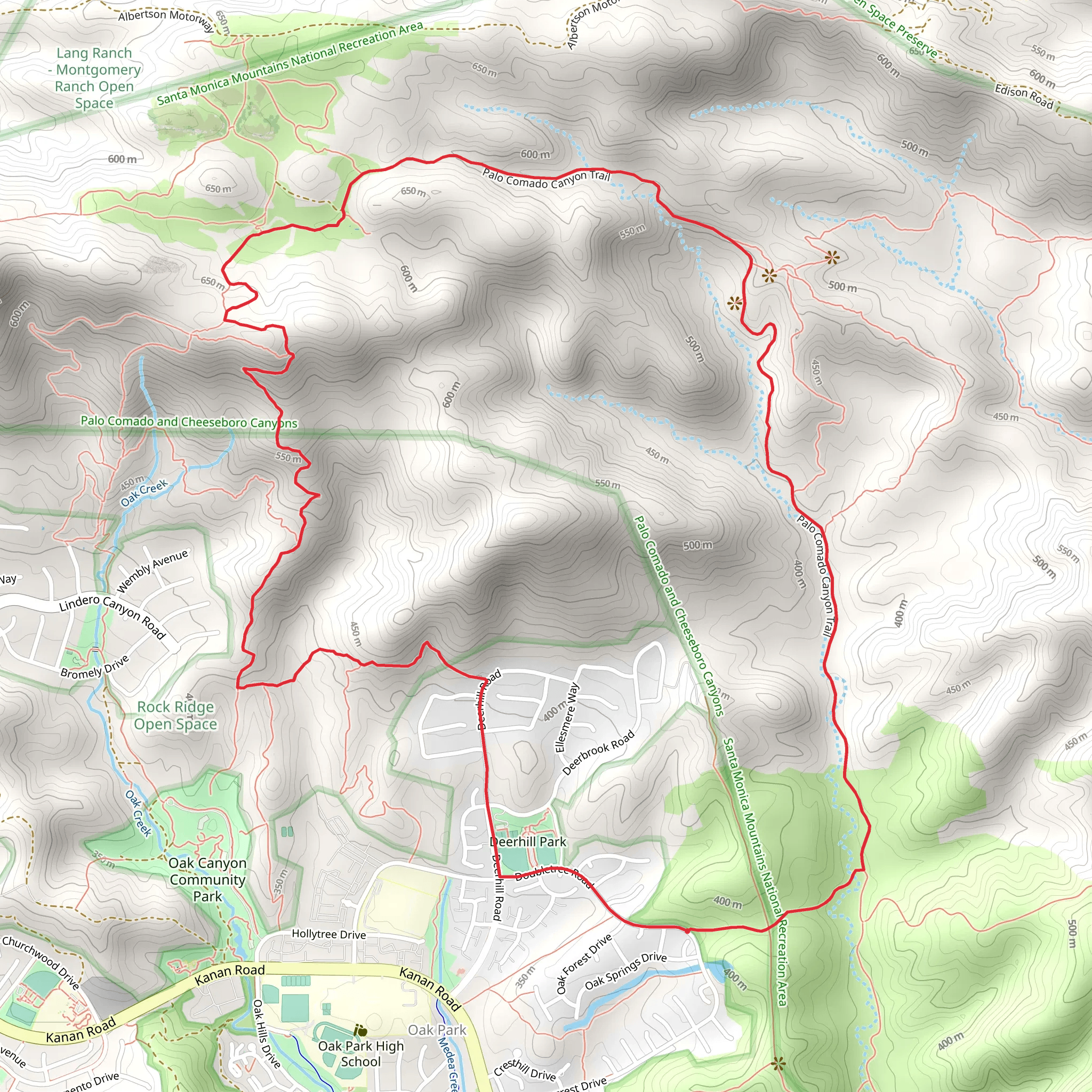 Palo Comado Canyon, China Flat and Suicide Loop Trail mobile static map