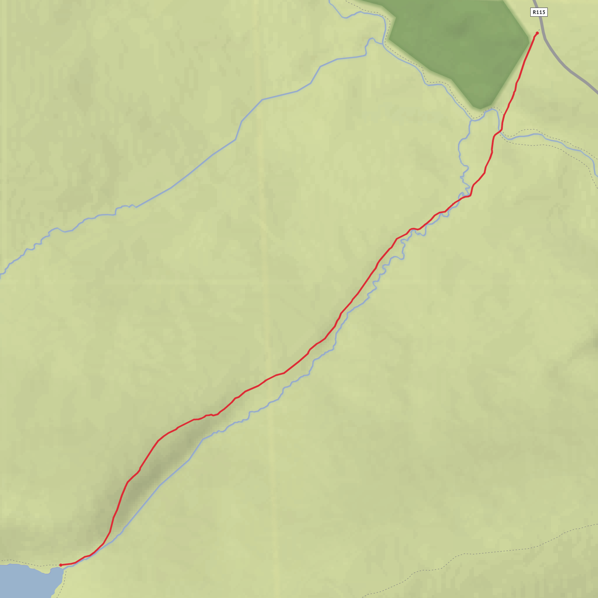 Military Road to Lough Ouler mobile static map