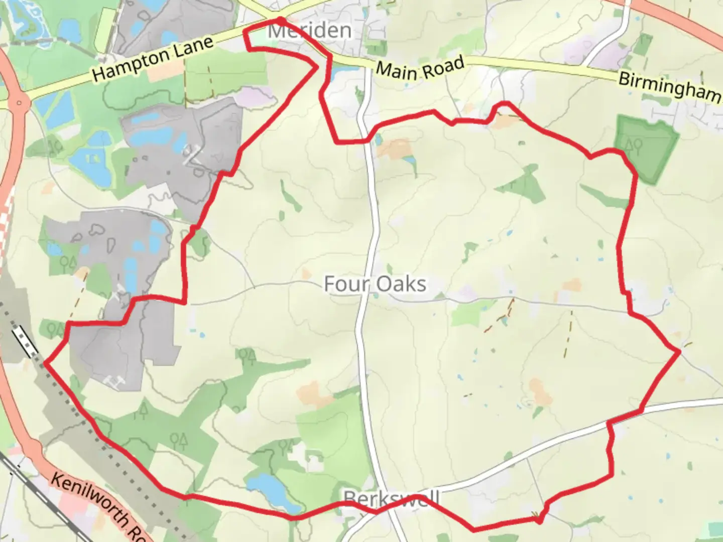 An image depicting the trail Meriden to Berkswell Loop and its surrounding area.