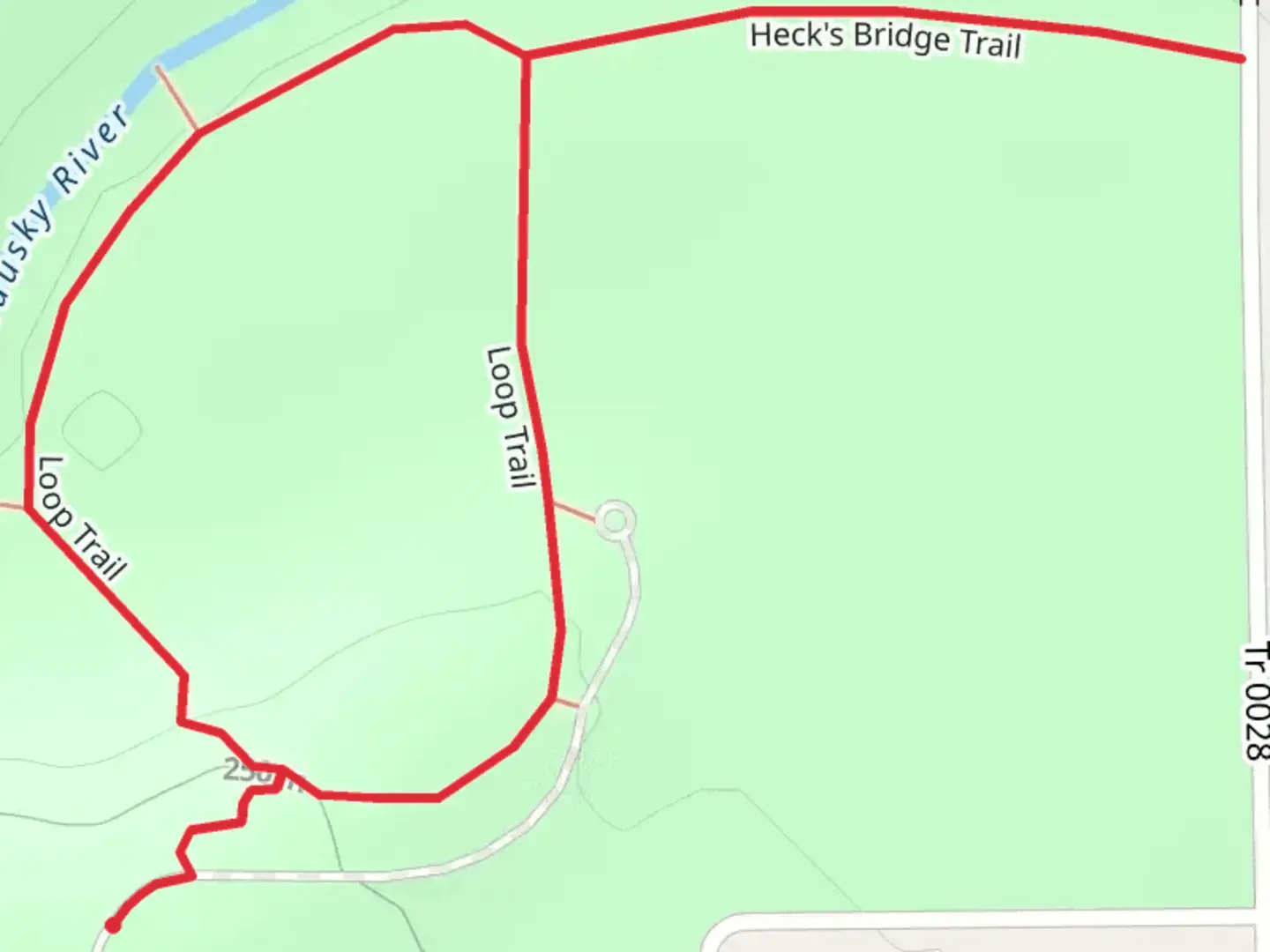 An image depicting the trail Heck's Bridge Loop Trail and its surrounding area.
