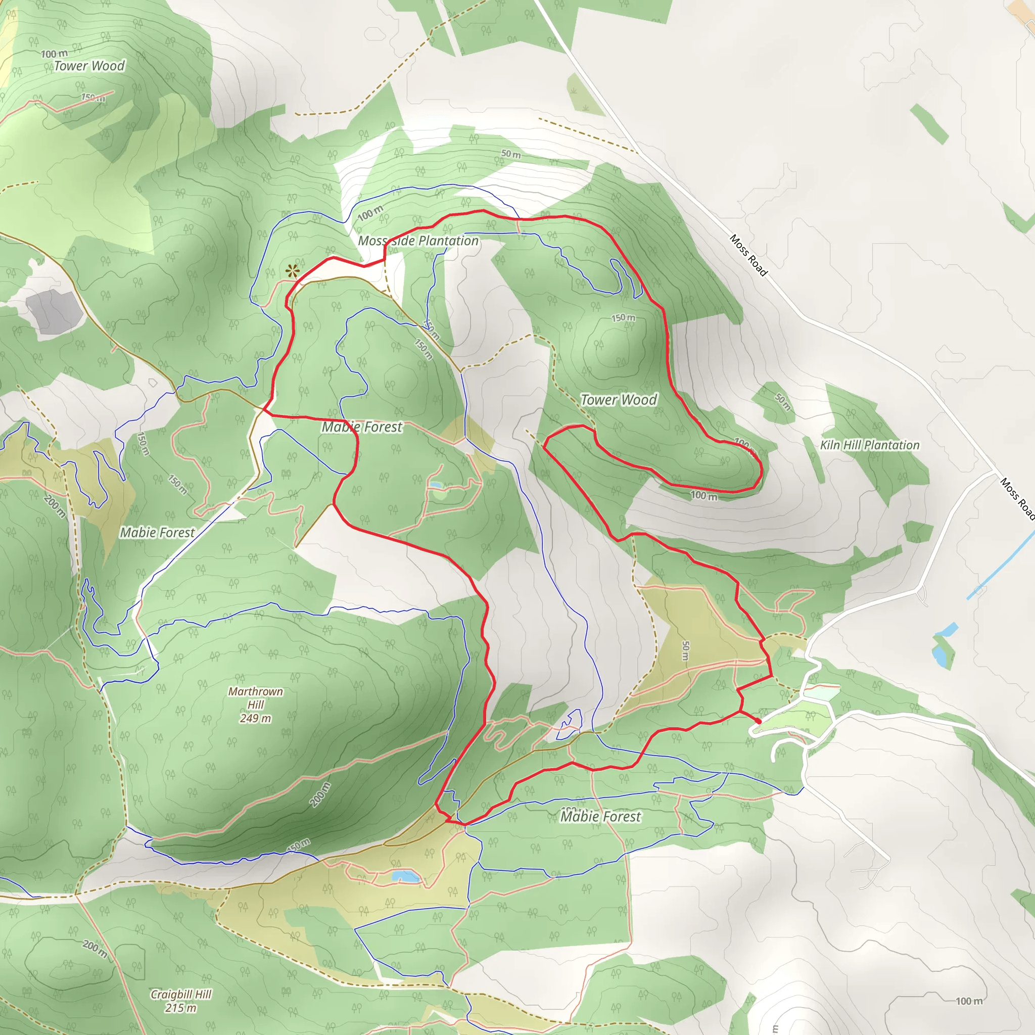 Mabie Forest Loop Trail mobile static map