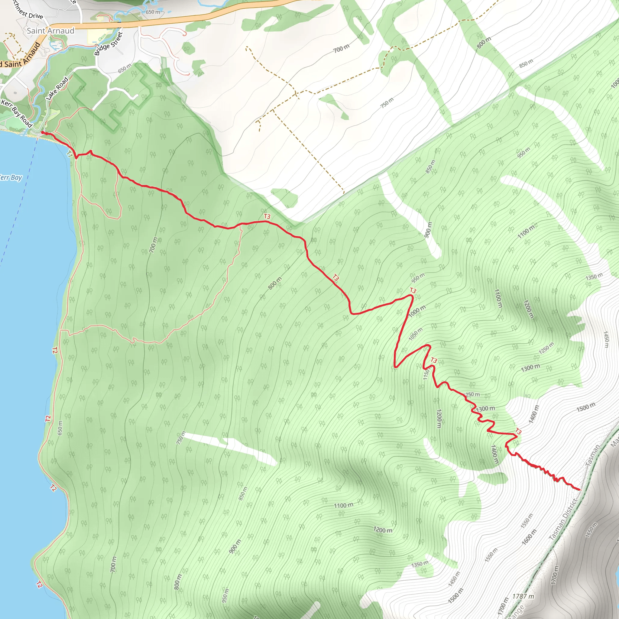 St Arnaud Range Track mobile static map