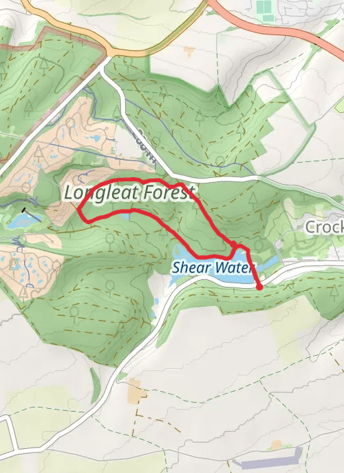 Hike on Shear Water and Longleat Forest Walk mobile static map