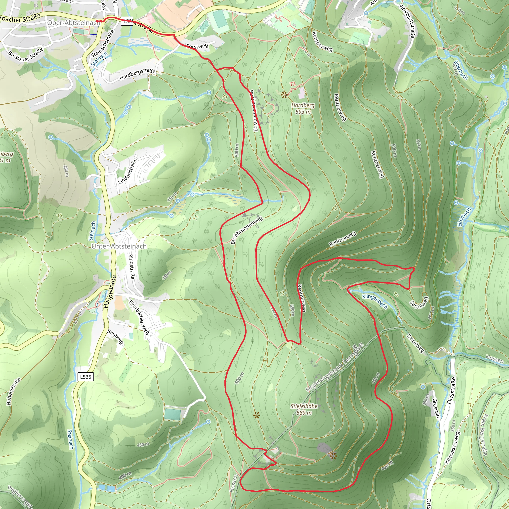 Stiefelhöhe Loop via Zentwald mobile static map