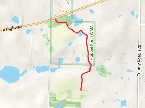 North Country TRail - South from Becker County Veterans Memorial Highway