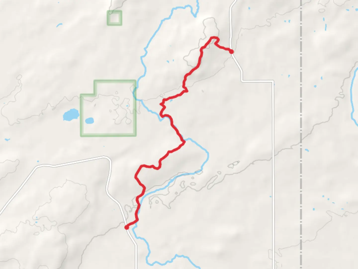 An image depicting the trail Superior Hiking Trail from Fox Farm Road to Rossini Road and its surrounding area.