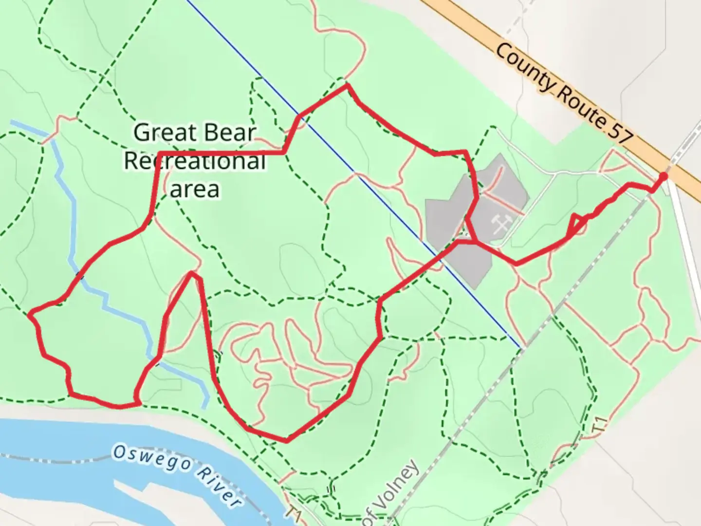 An image depicting the trail Great Bear Recreational Area Loop - East and its surrounding area.