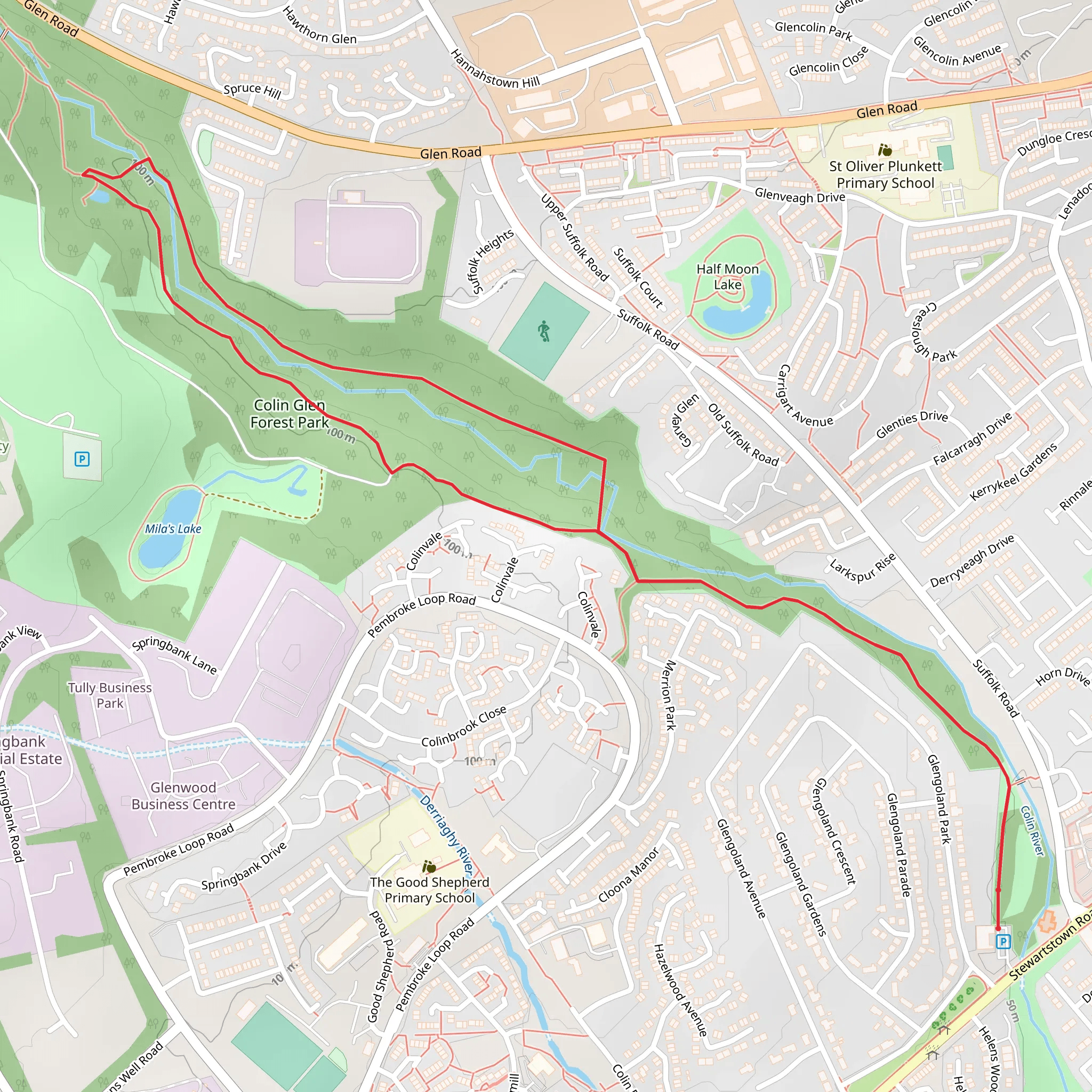 Colin Glen Loop mobile static map
