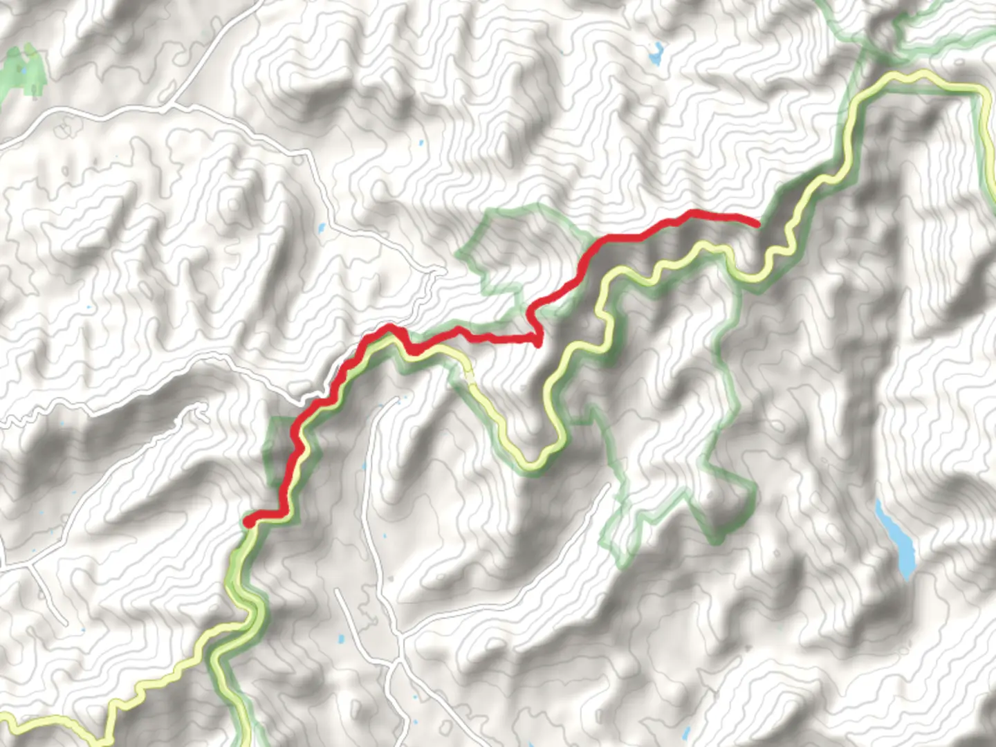 An image depicting the trail Mountains-to-Sea Trail from Craven Gap and its surrounding area.