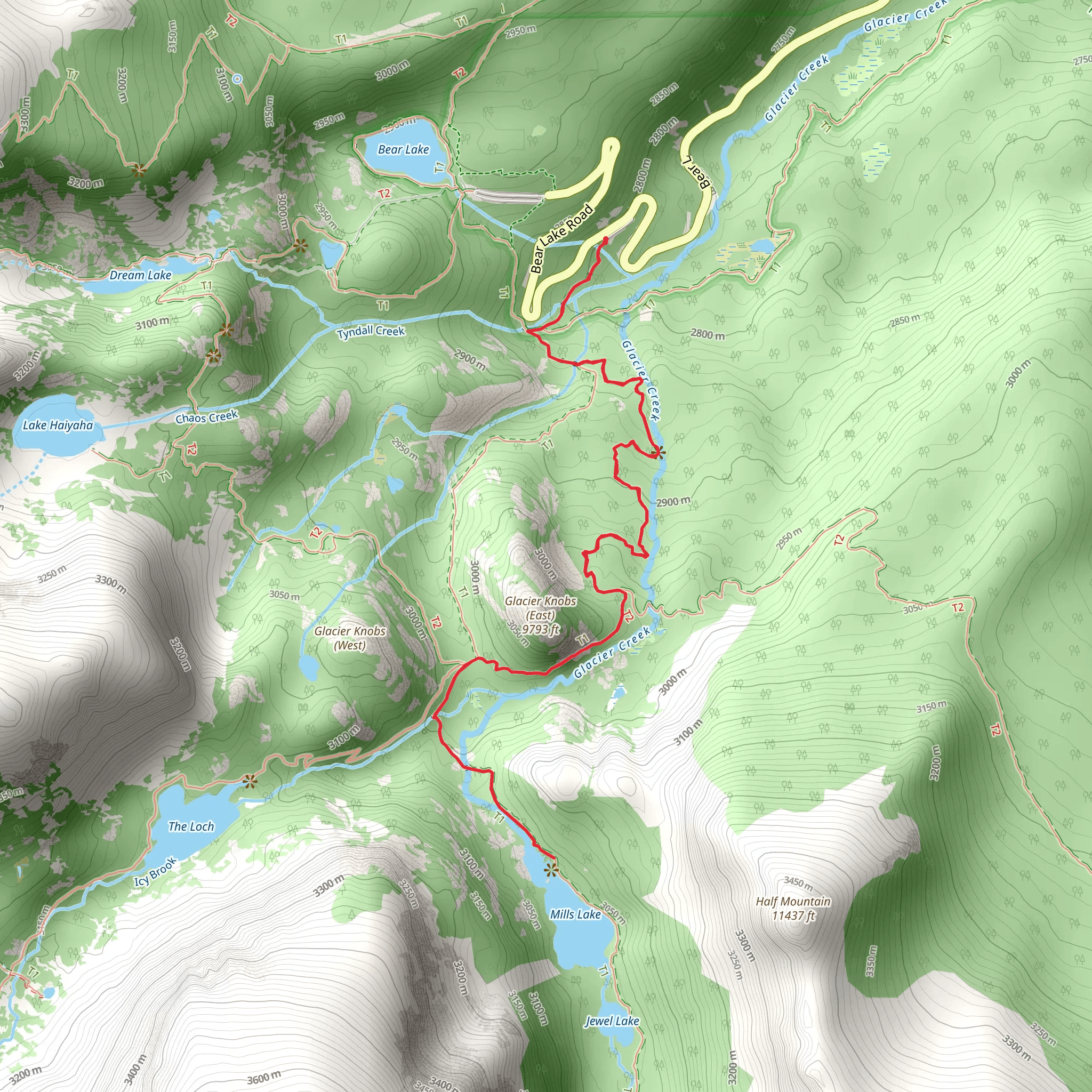 Mills Lake Trail mobile static map