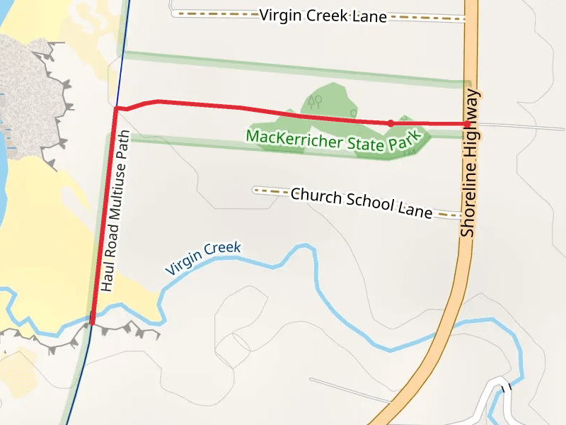 Virgin Creek via Haul Road Multiuse Path Out and Back