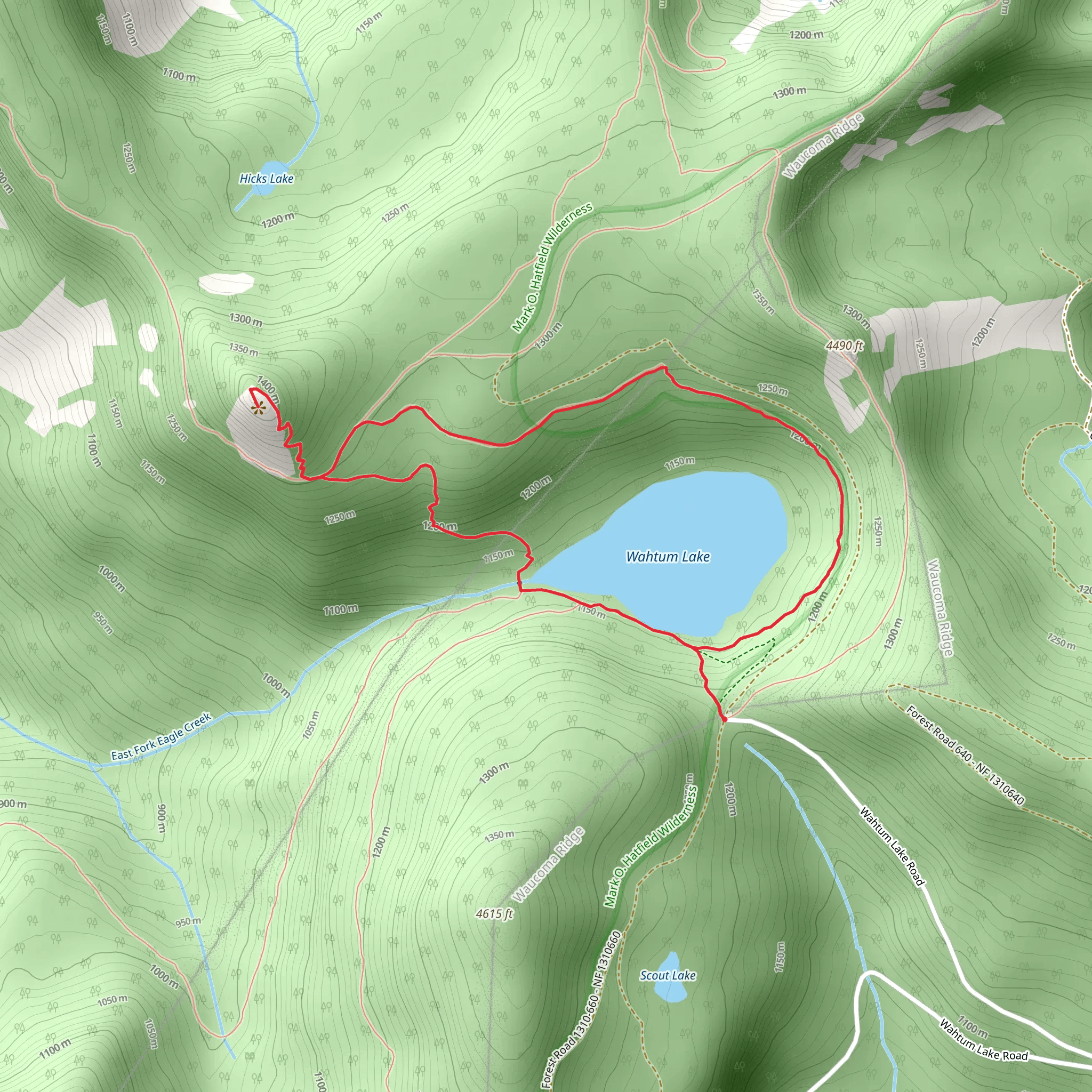 Chinidere Mountain and Wahtum Lake Loop mobile static map