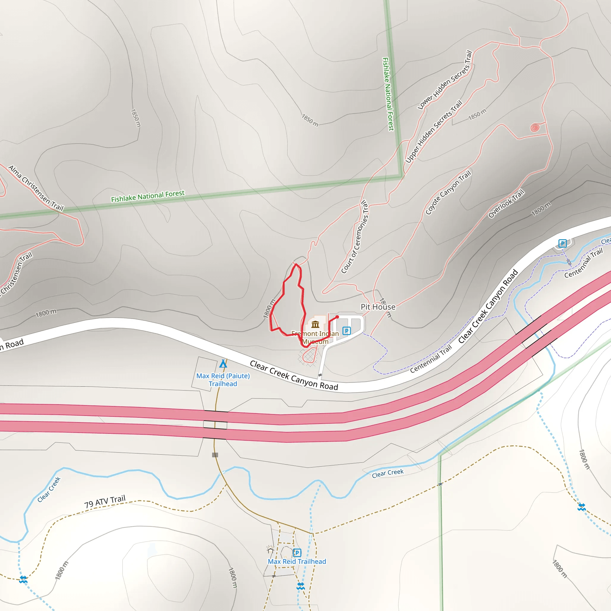 Court of Ceremonies Short Loop Trail mobile static map