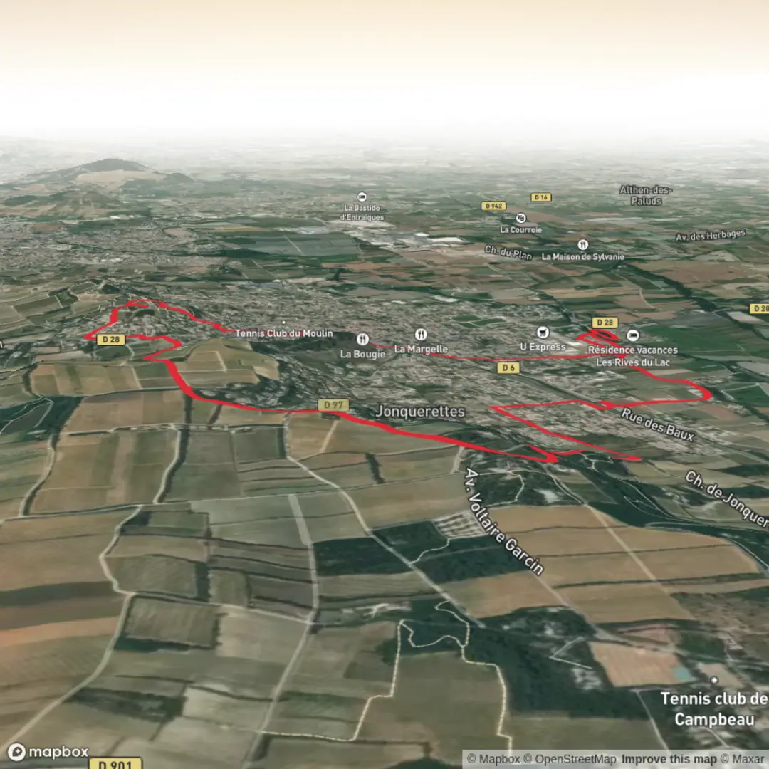 An image depicting the trail La Balade des Copines and its surrounding area.