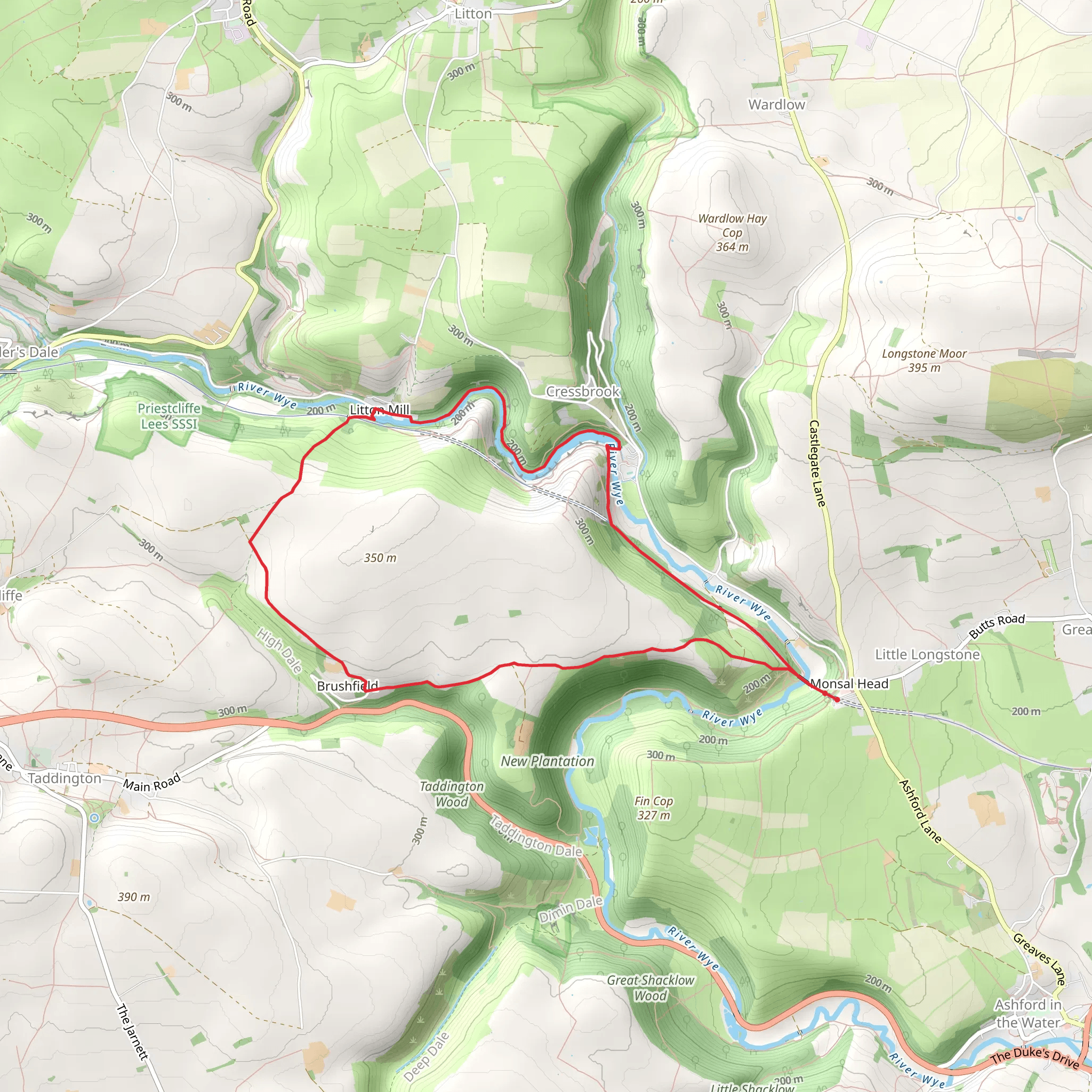 Monsal Head and Miller's Dale Loop via Monsal Trail mobile static map