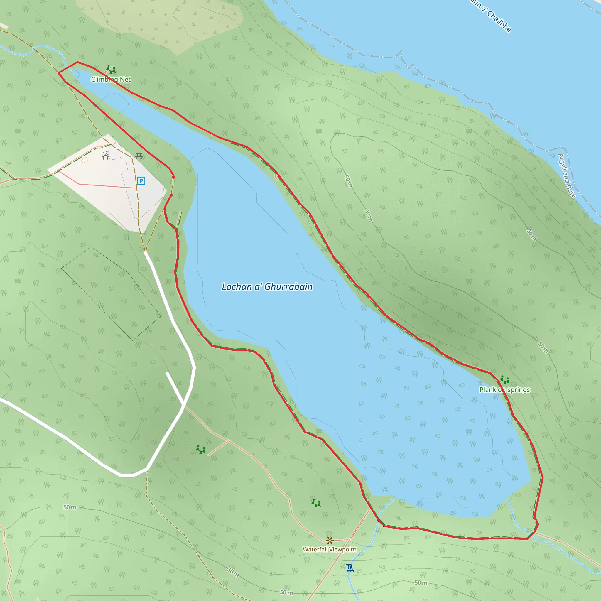 Lochan a' Ghurrabain Trail mobile static map