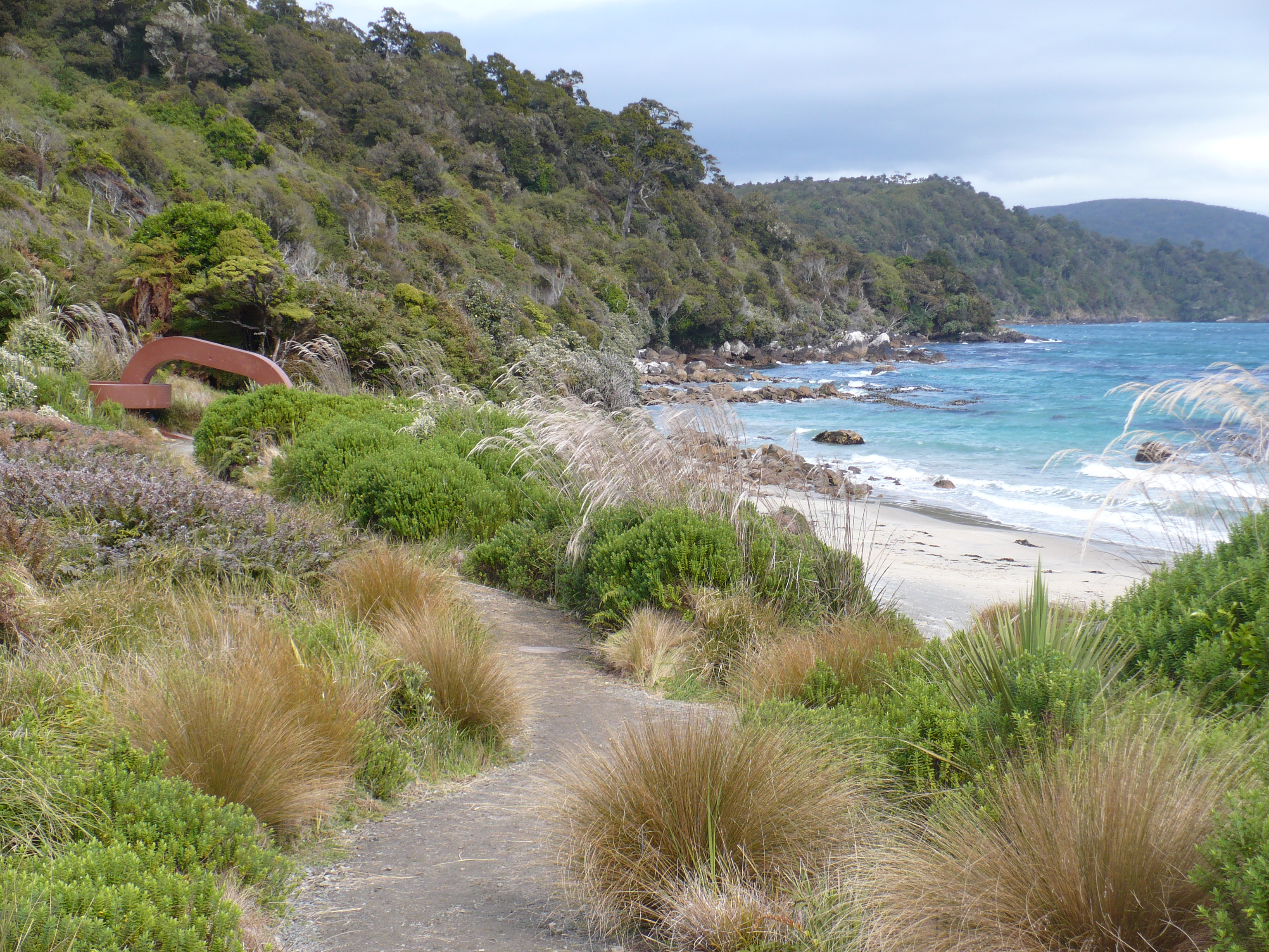An image depicting the trail Rakiura National Park and its surrounding area.