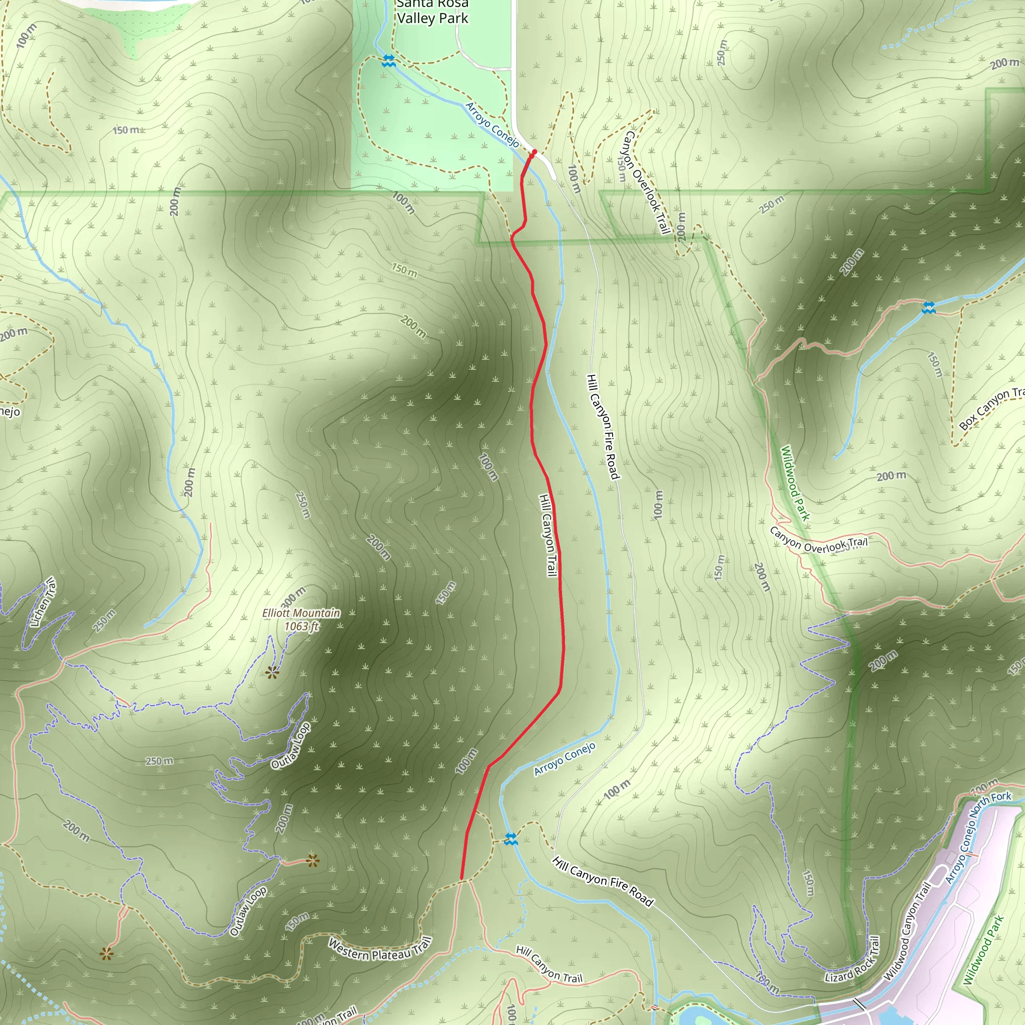 Hill Canyon Trail mobile static map