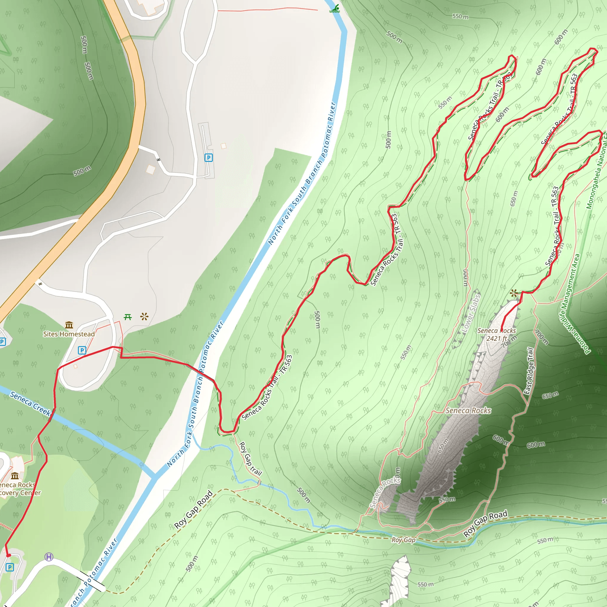 Seneca Rocks mobile static map