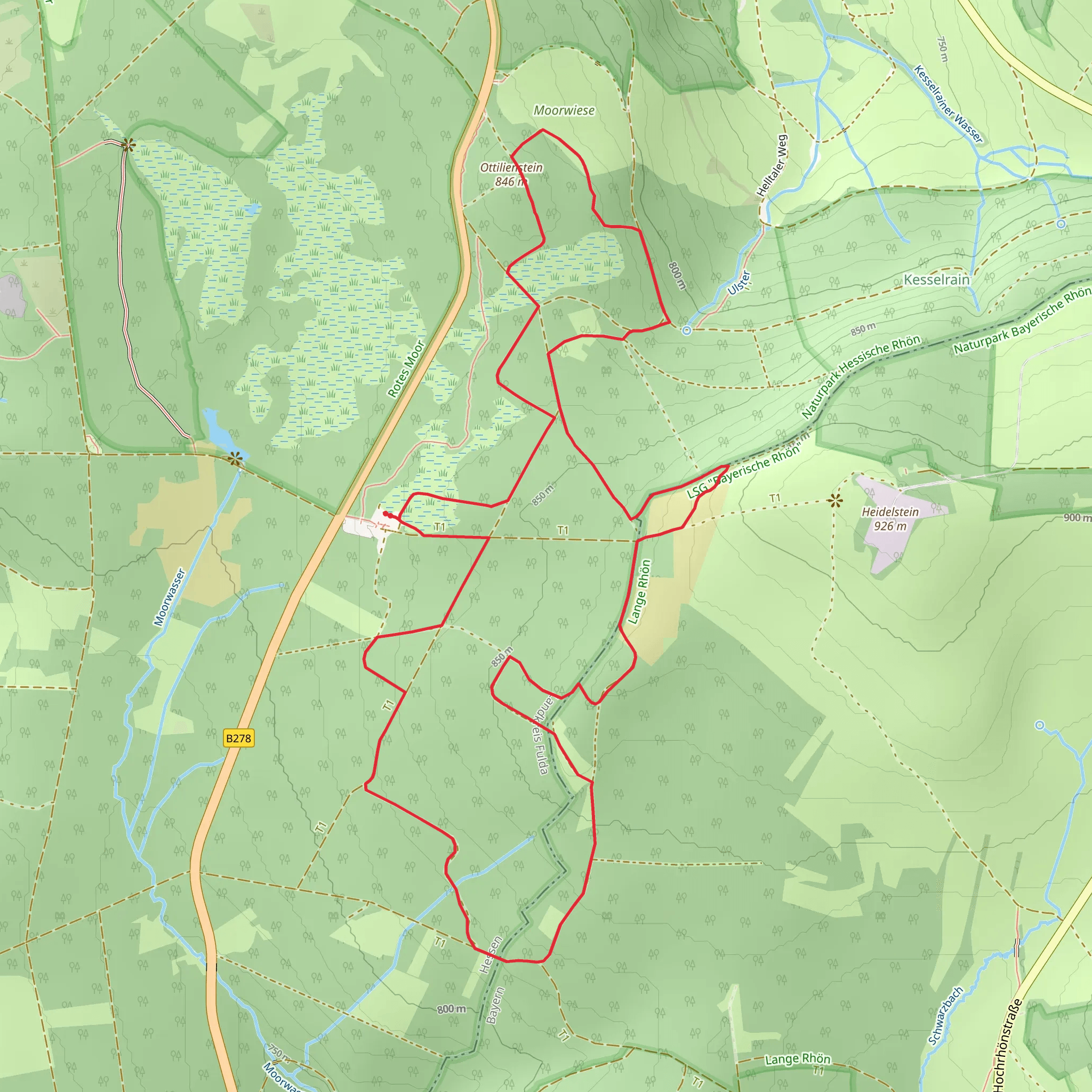 Blaue Loipe Rotes Moor Loop mobile static map