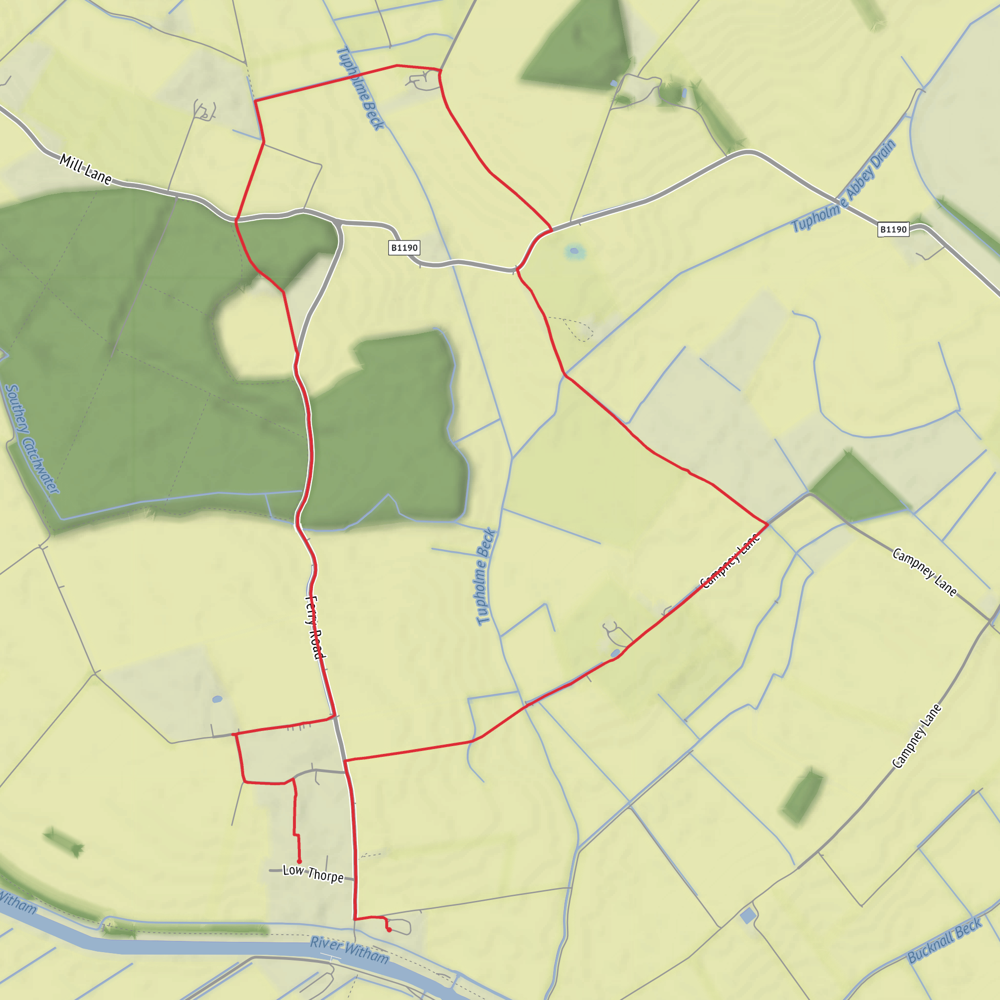 River Lodge and Birch Wood Loop mobile static map