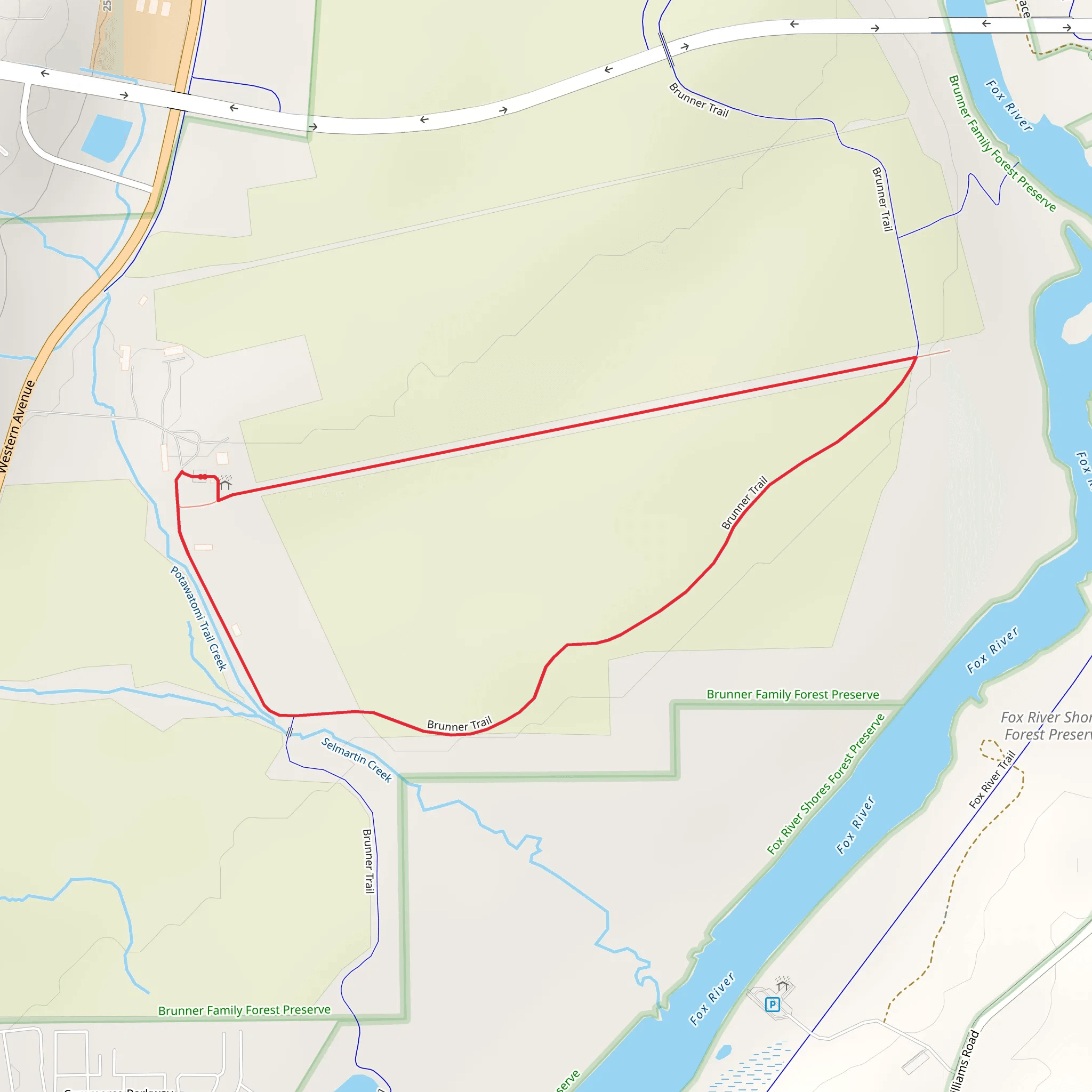 Brunner Trail and Airstrip Trail Mowed Loop mobile static map