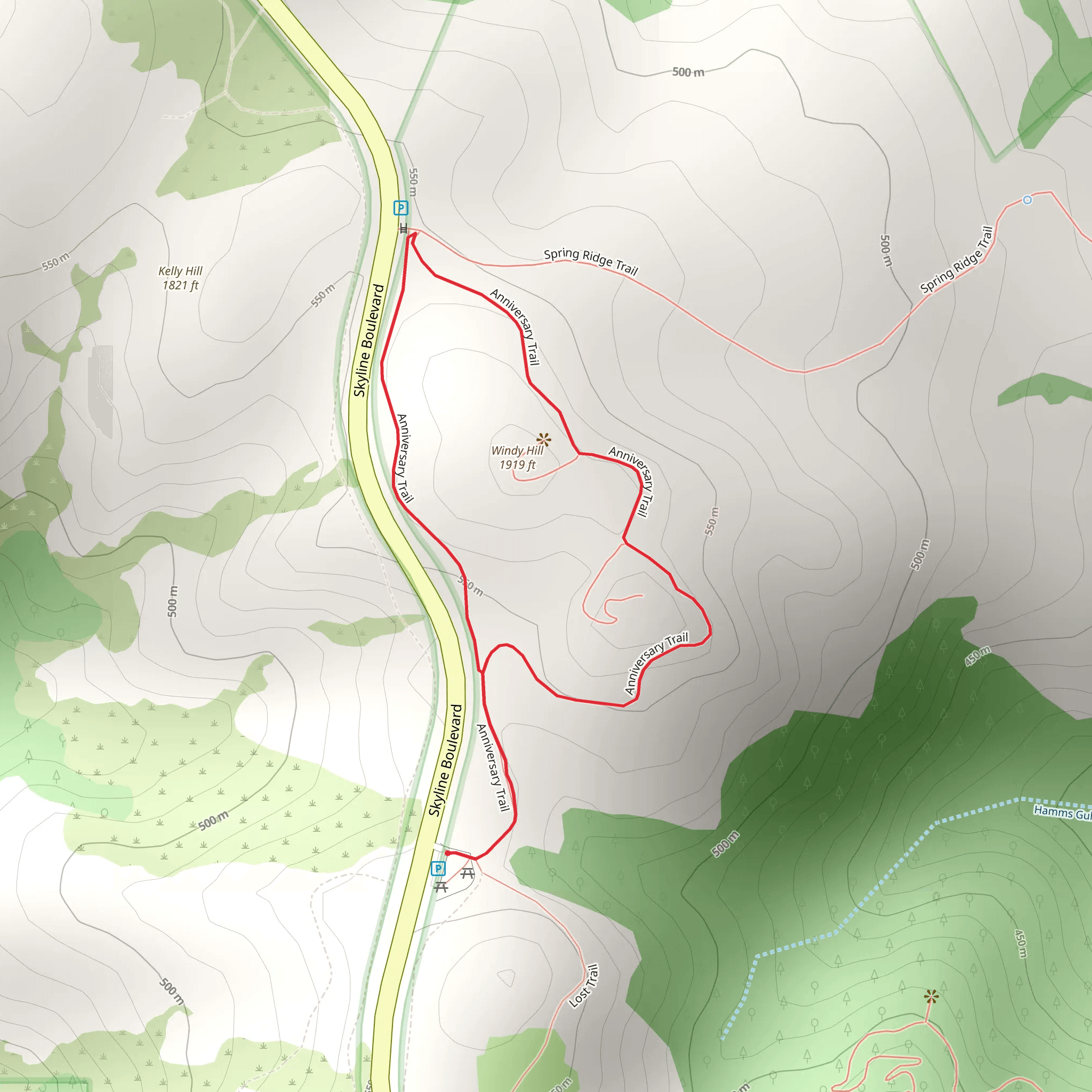 Windy Hill Loop mobile static map
