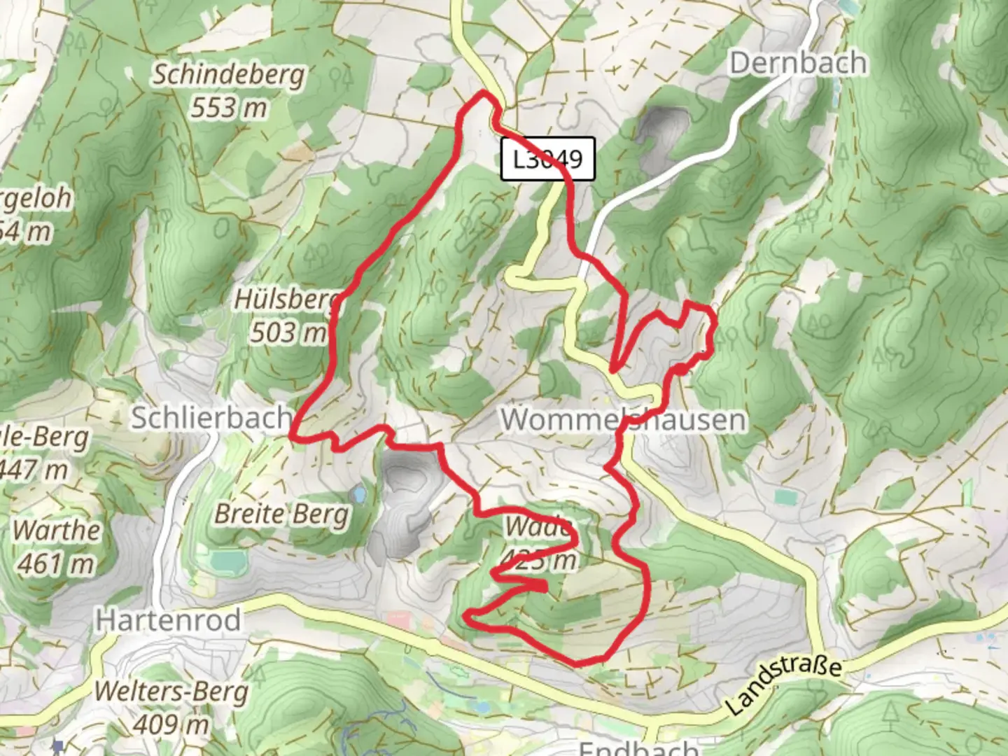 An image depicting the trail Schmetterlingsweg and Spazierrundweg Auf die Wade Loop and its surrounding area.