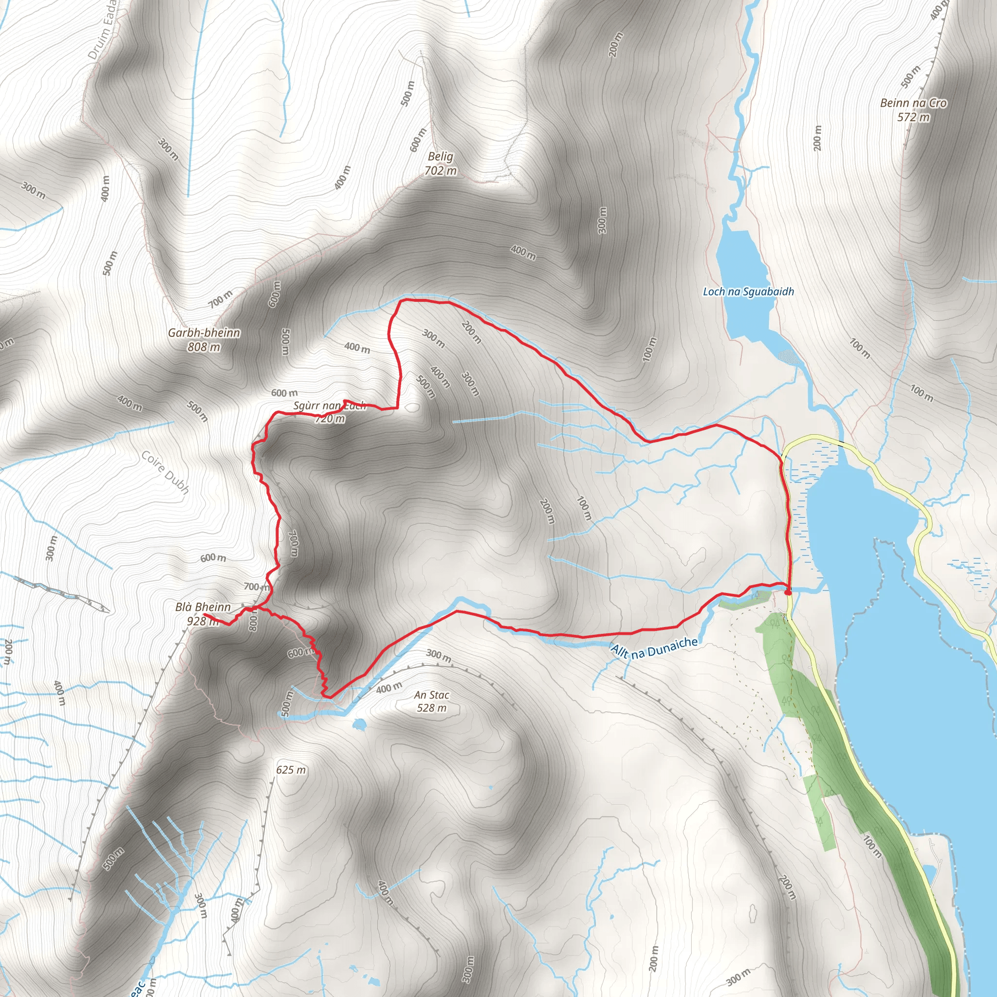 Sgùrr nan Each and Bla Bheinn Loop mobile static map